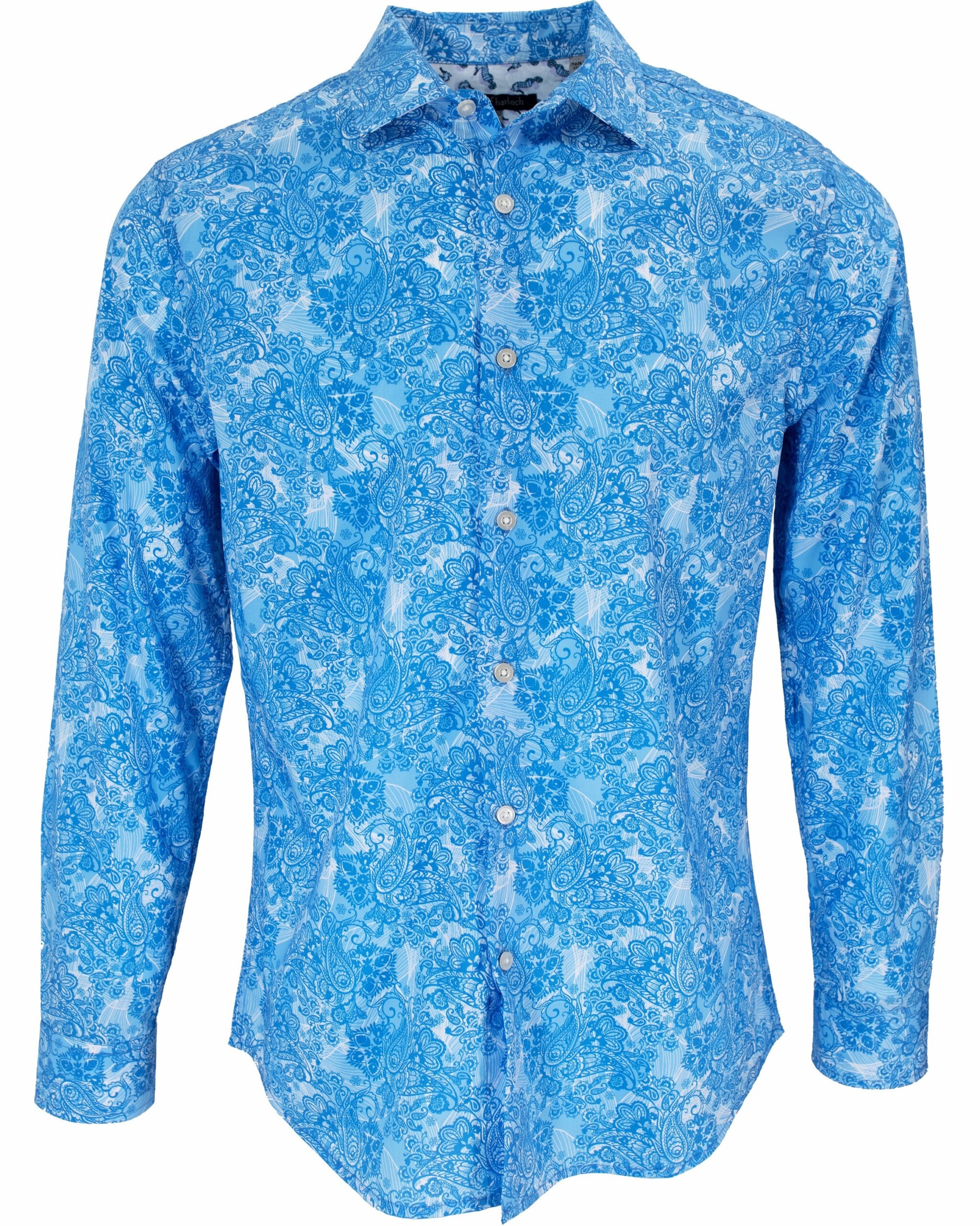 Men's Blue / White Nigel Paisley Wave Shirt In Blue Small Lords of Harlech