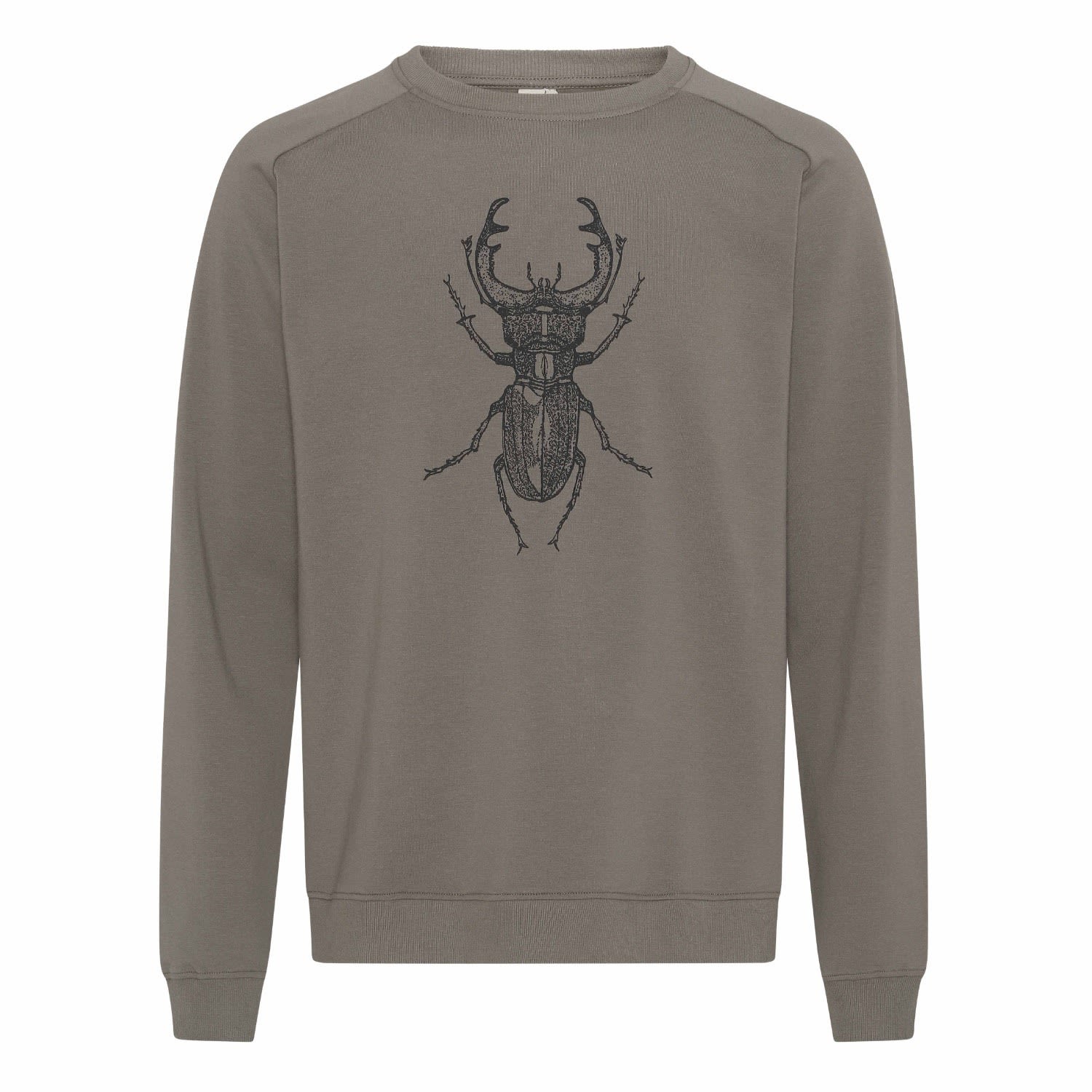 Men's Brown The Organic Sweatshirt - Stag Beetle Small GROBUND