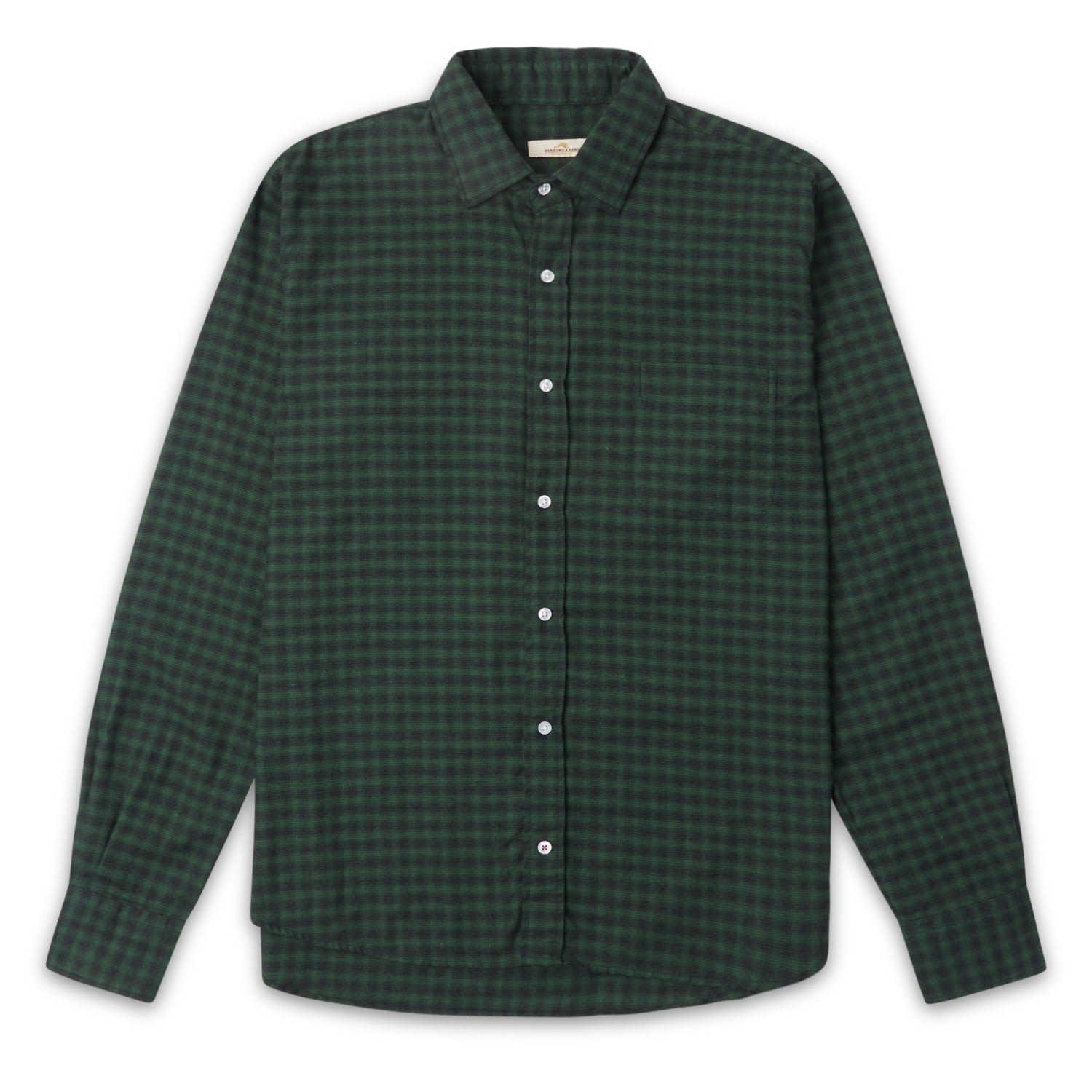 Men's Gingham Shirt - Green XXL Burrows & Hare