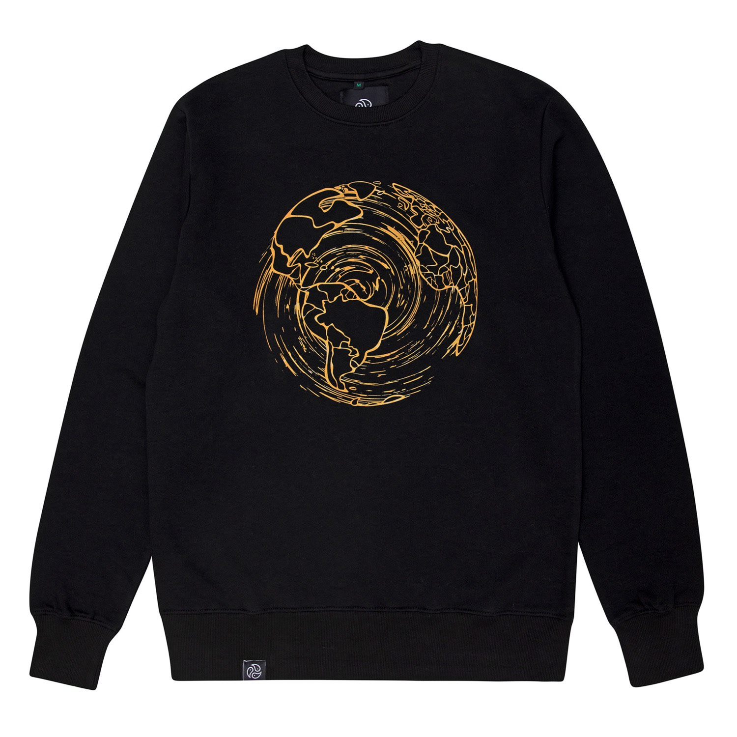 Men's Gold / Black Kintsugi Graphic Organic Cotton Sweatshirt Medium TOMOTO