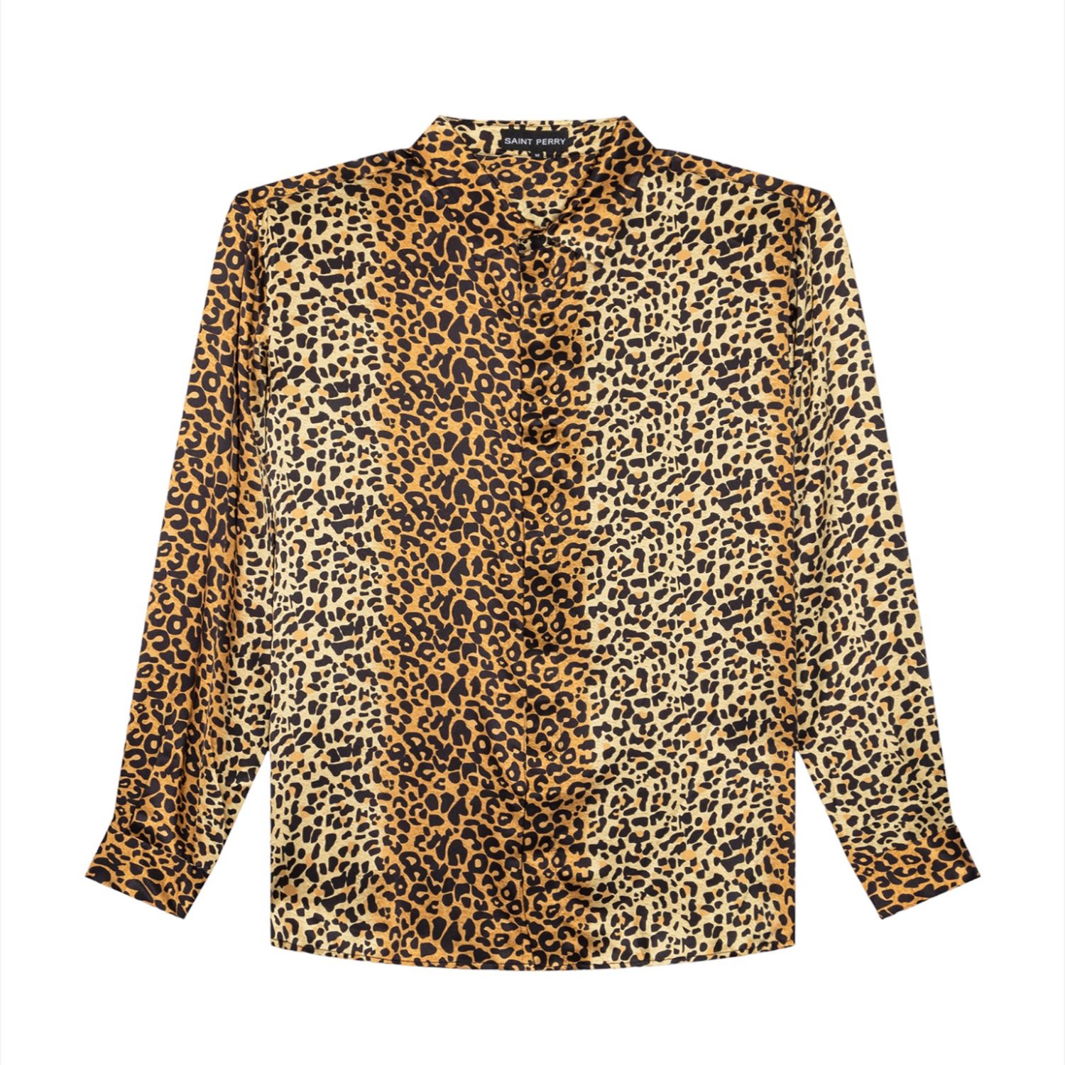 Men's Gold Cheetah Long Sleeves Shirt Extra Small SAINT PERRY