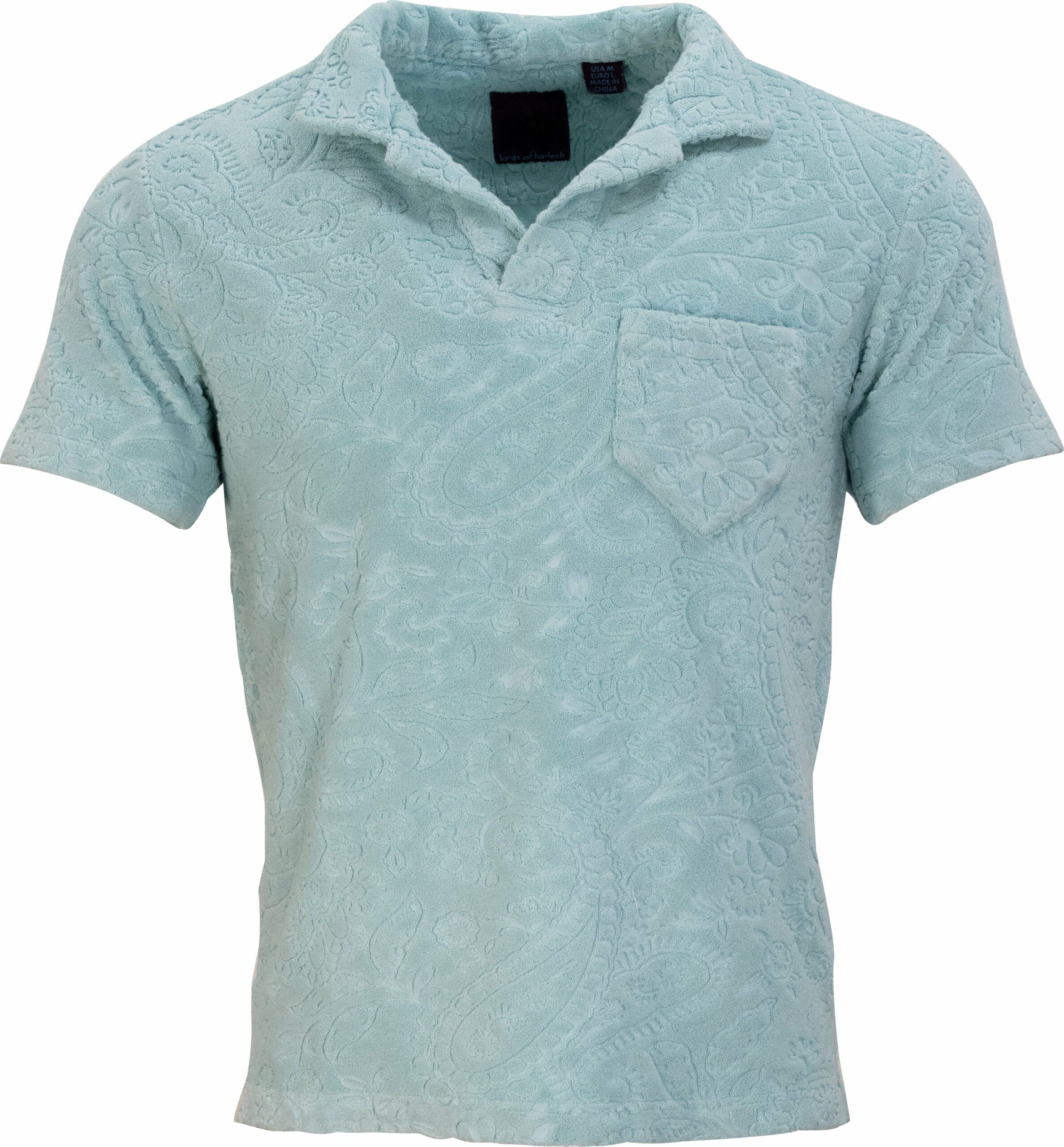 Men's Green / Blue Johnny Towel Polo Shirt In Nile Small Lords of Harlech