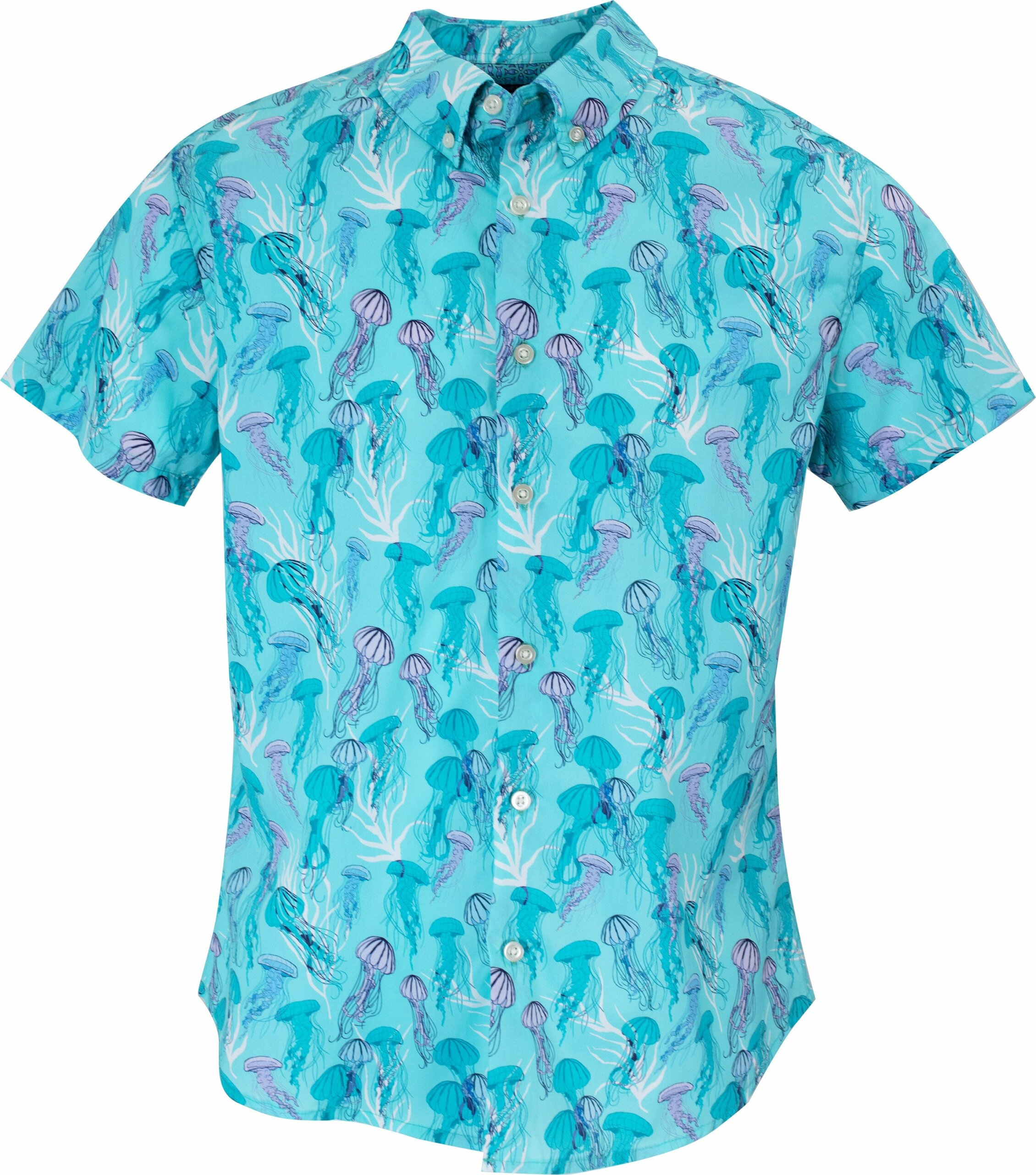 Men's Green / Blue / White Tim Jellyfish Shirt In Lagoon Small Lords of Harlech