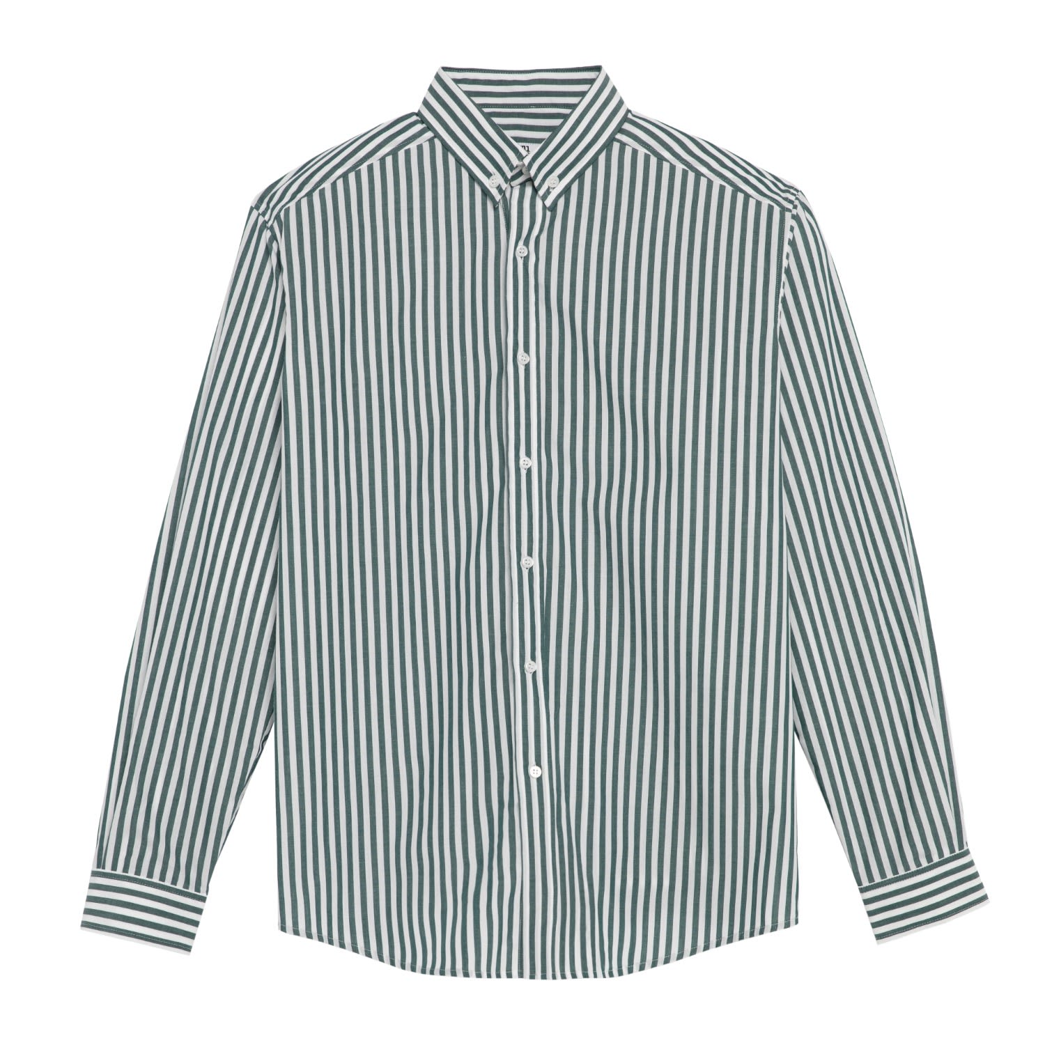 Men's Green Eazy Striped Shirt Small FYU PARIS