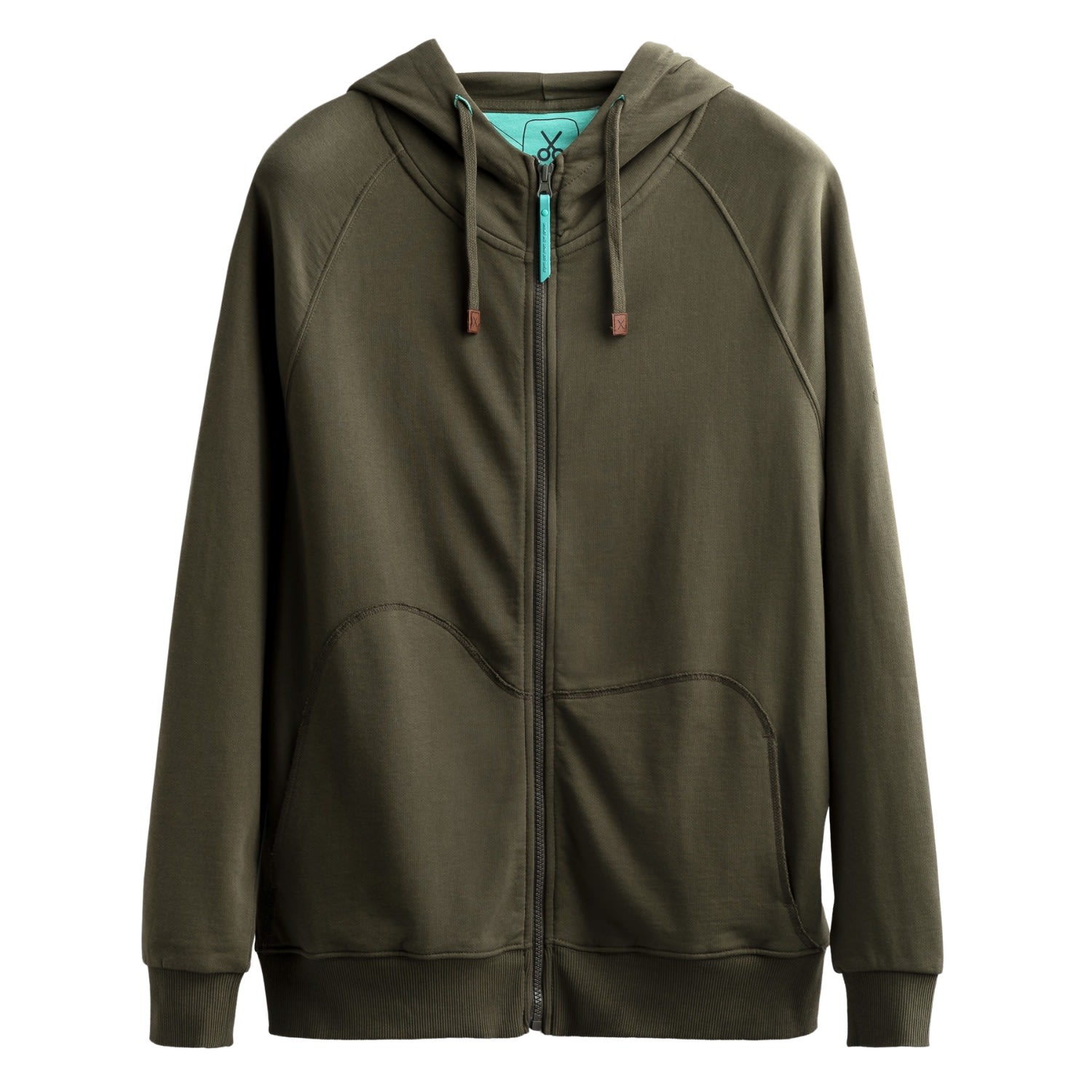 Men's Green Unisex Design Zip Hoodie Sweatshirt - Zipper - Jungle Extra Small KAFT