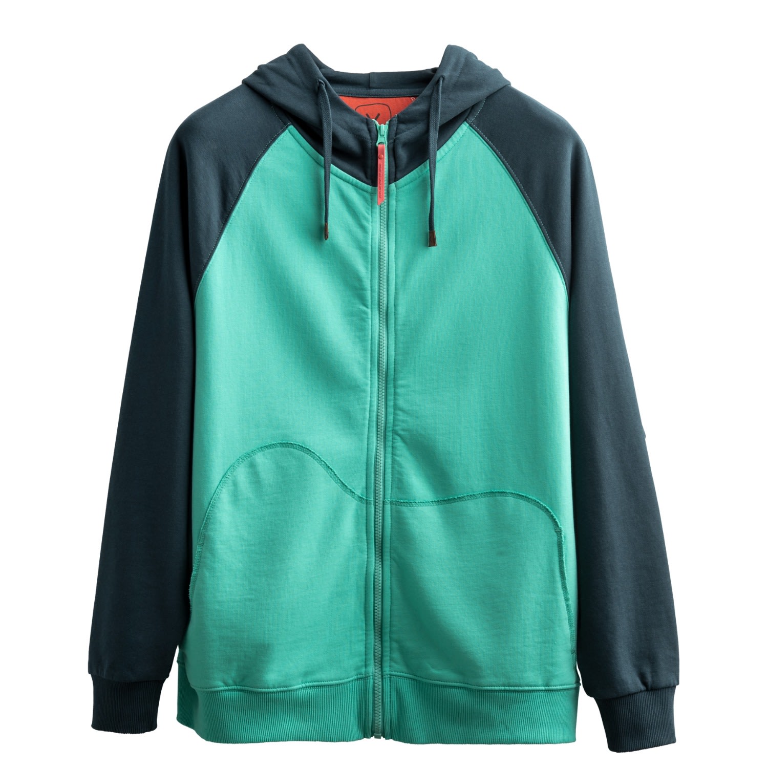 Men's Green Unisex Design Zipper Hoodie Sweatshirt - Kleuzip - Turquois Extra Small KAFT