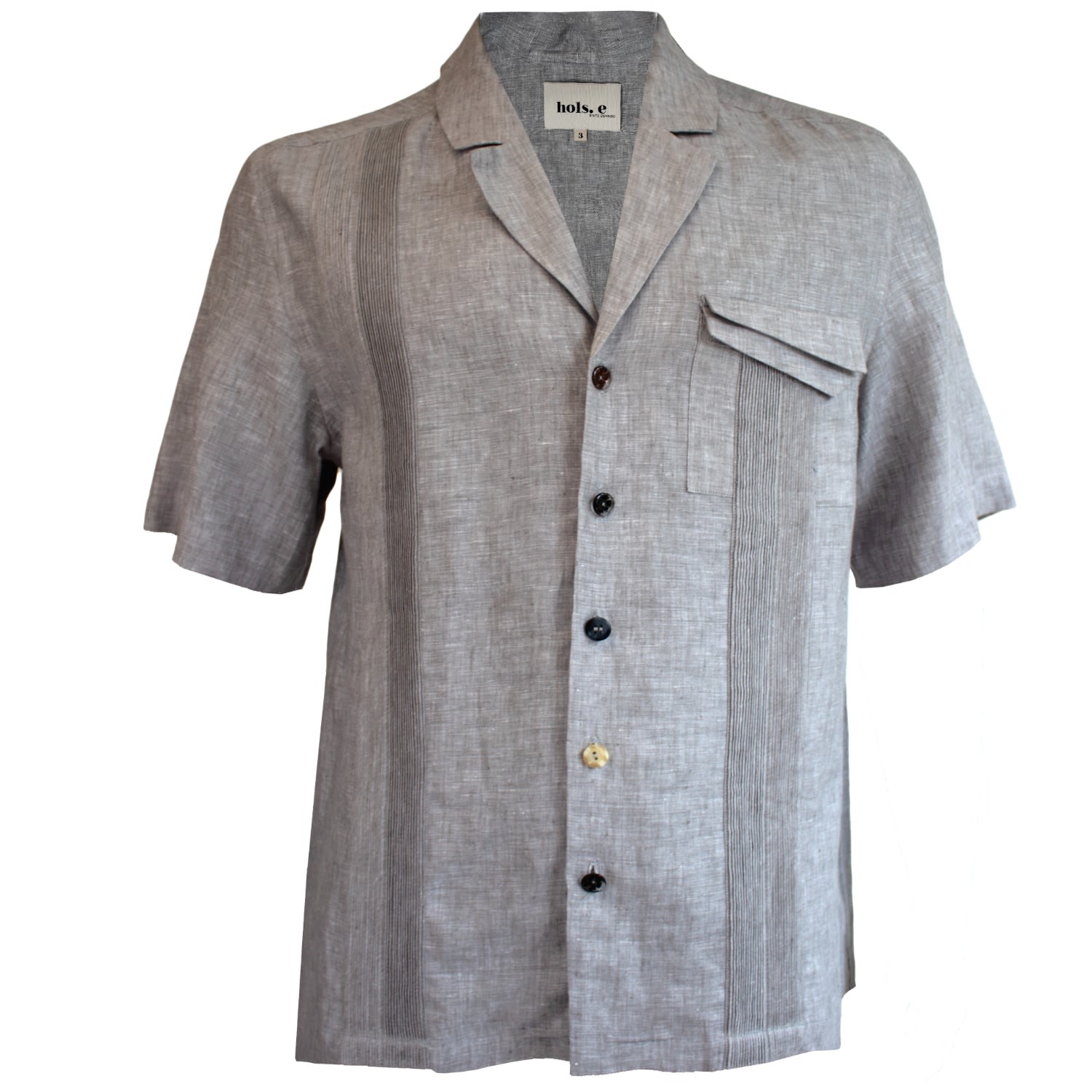 Men's Grey Speckled Short Sleeve Shirt Medium hols. e