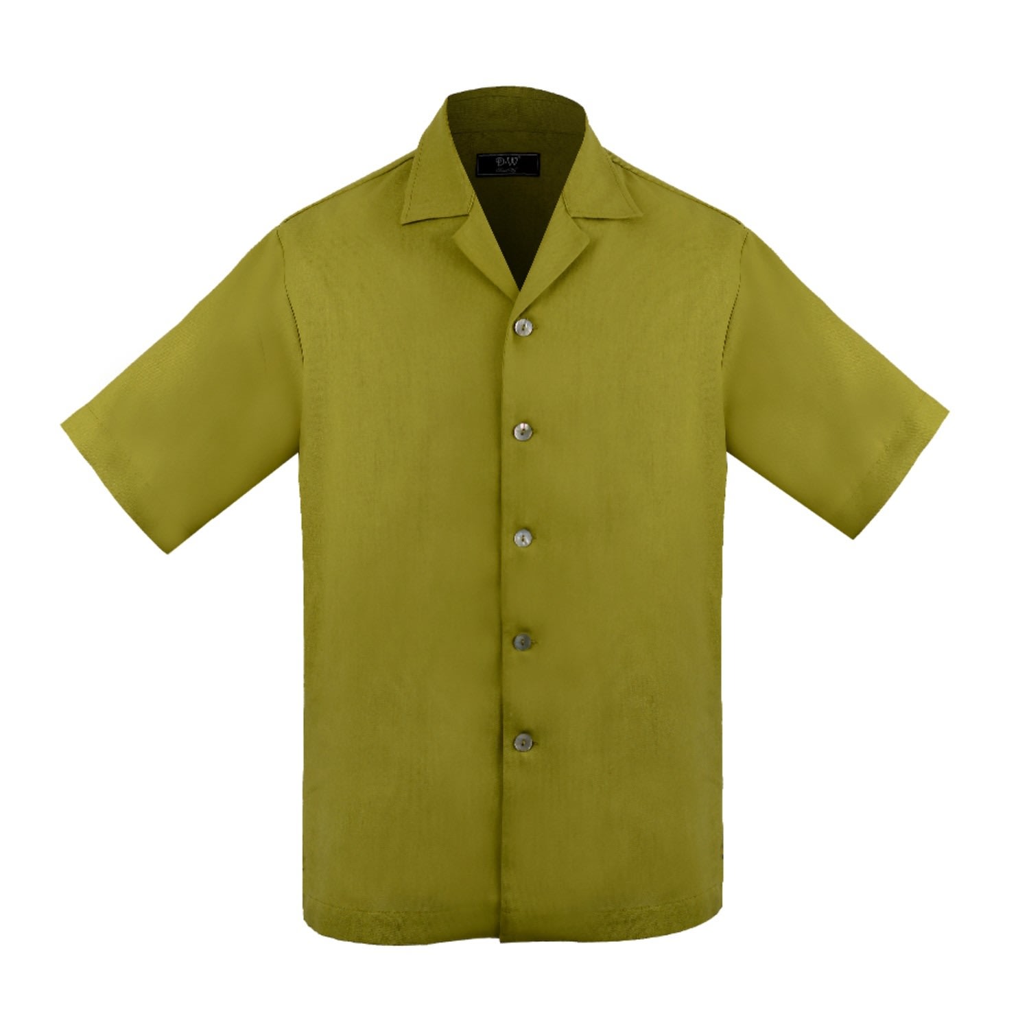 Men's Kingston Linen Blend Shirt - Olive Green Small DAVID WEJ