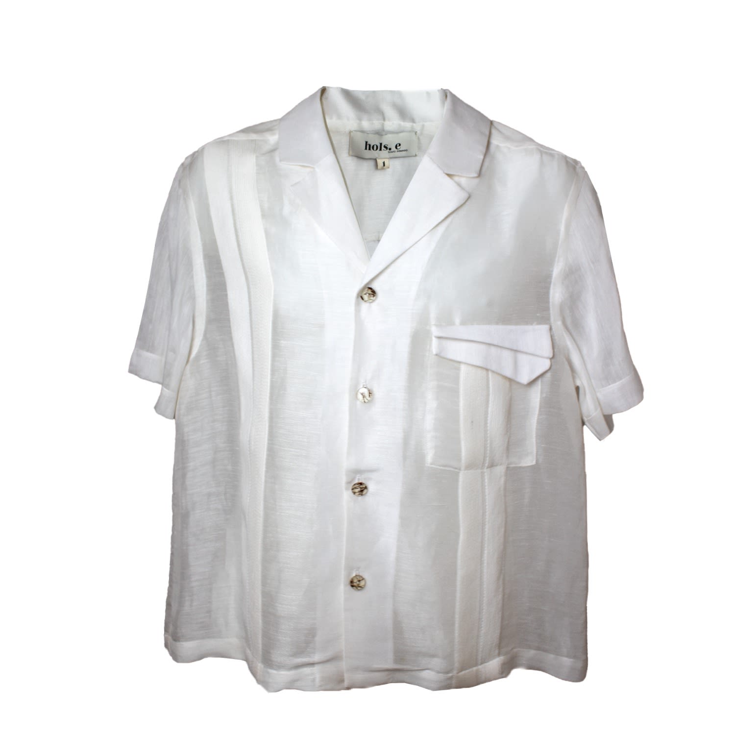 Men's Latino Boyfriend Reloaded Shirt Silk Linen White Small hols. e