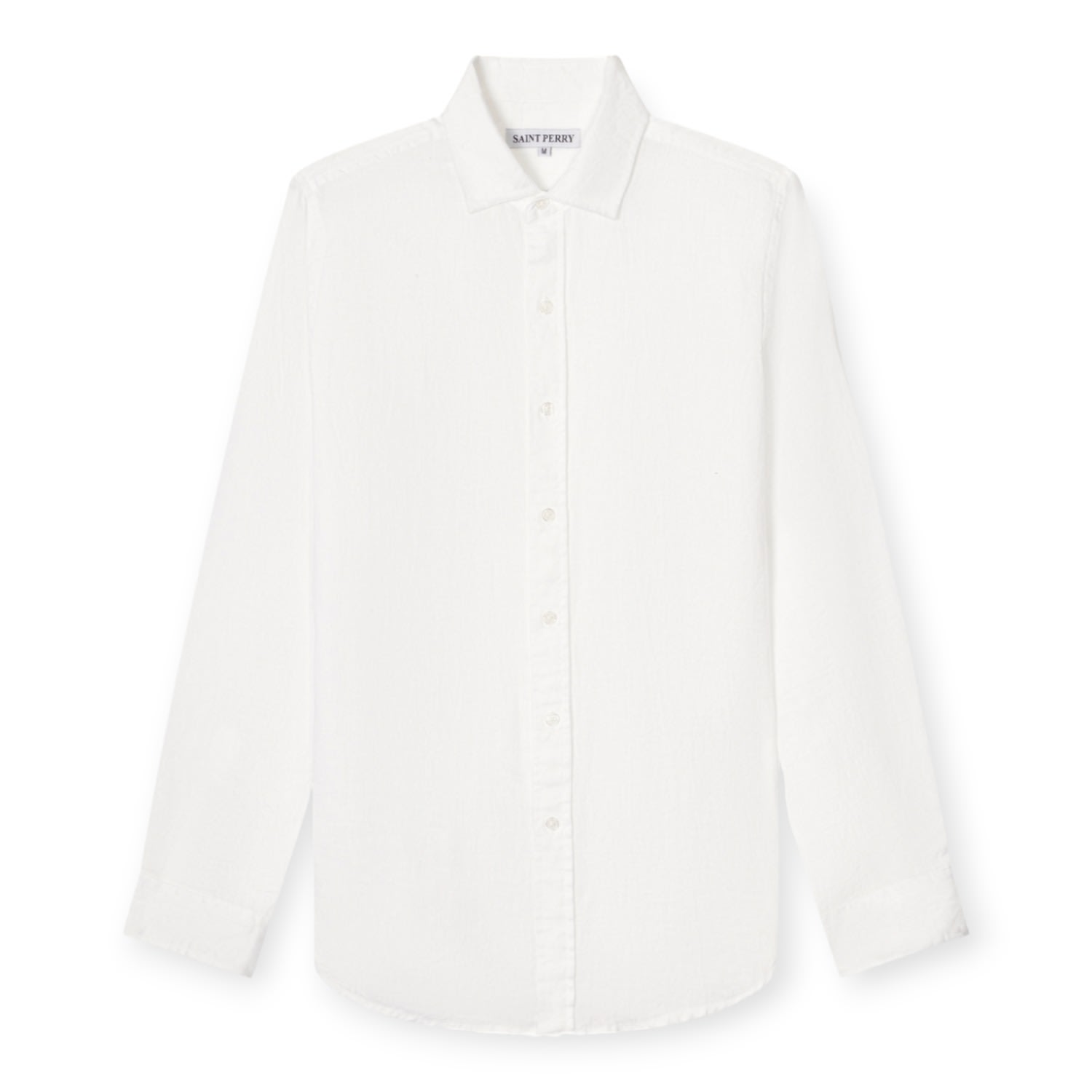 Men's Lightweight Linen Shirt - White Small SAINT PERRY