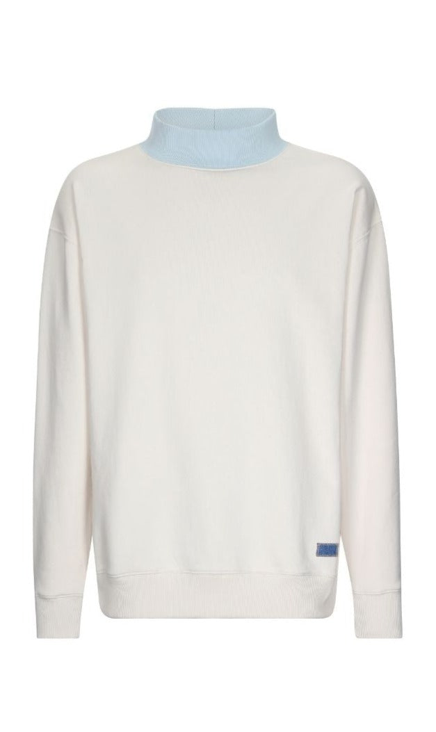 Men's Mock-Neck Sweatshirt, Off White Small Reuben Oliver