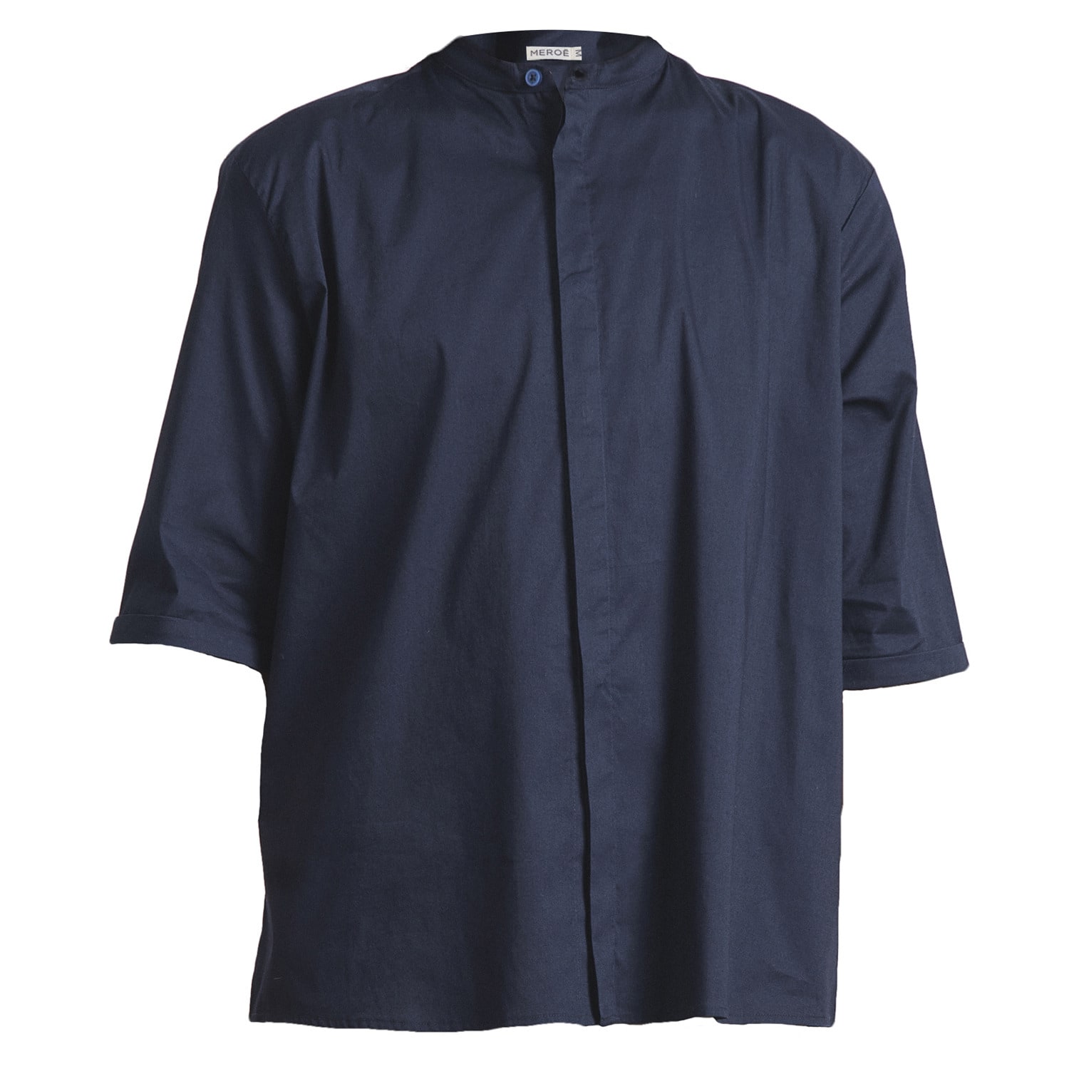 Men's Oversized Grand Collar Shirt - Blue Small MEROË