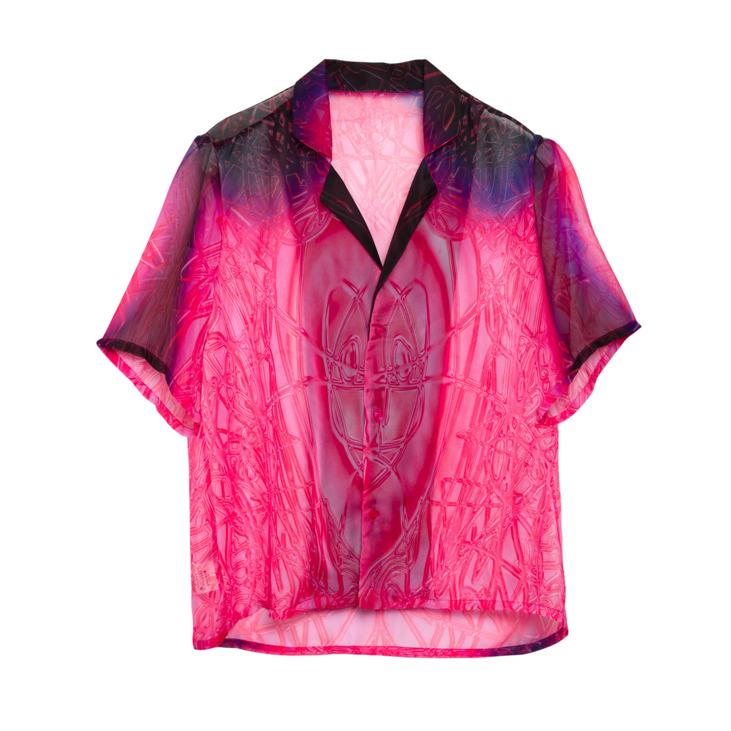 Men's Pink / Purple Cherry Crystal Chiffon Shirt Extra Small Paloma Lira
