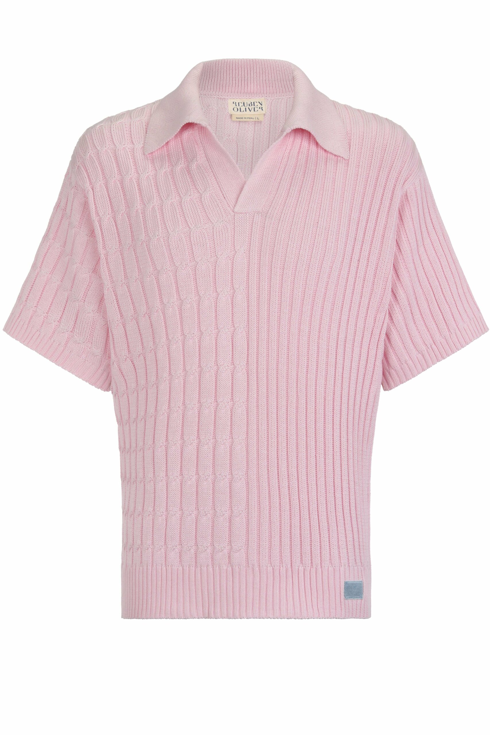 Men's Pink / Purple The Double Stitch Tennis Collar Shirt - Pink & Purple Medium Reuben Oliver