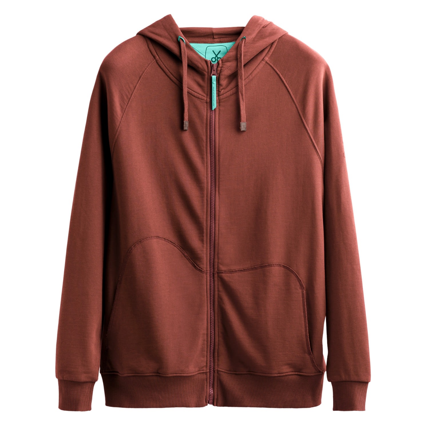 Men's Red Unisex Design Zip Hoodie Sweatshirt - Zipper - Brick Small KAFT