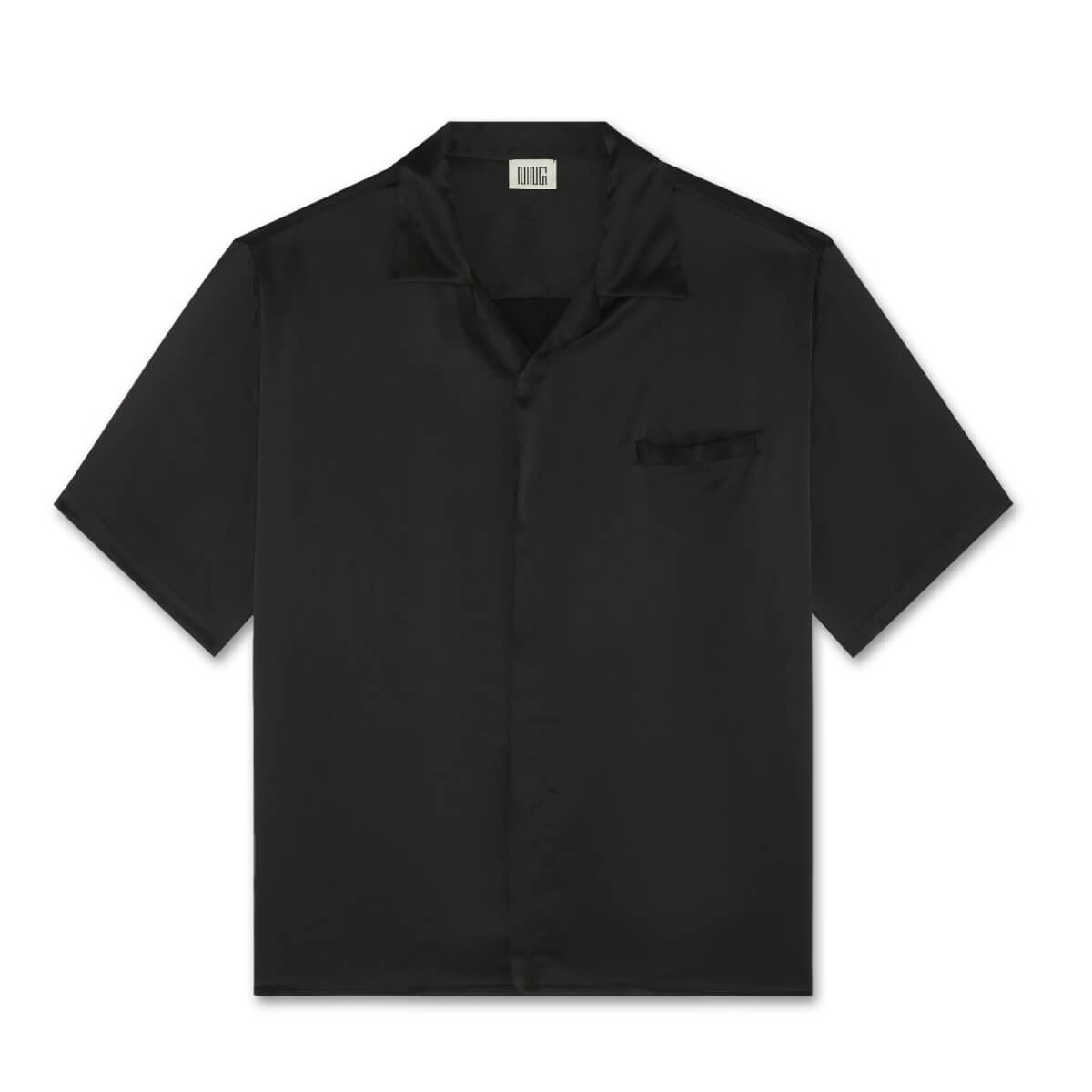 Men's Resort Mulberry Silk Shirt Black Small Ning Dynasty
