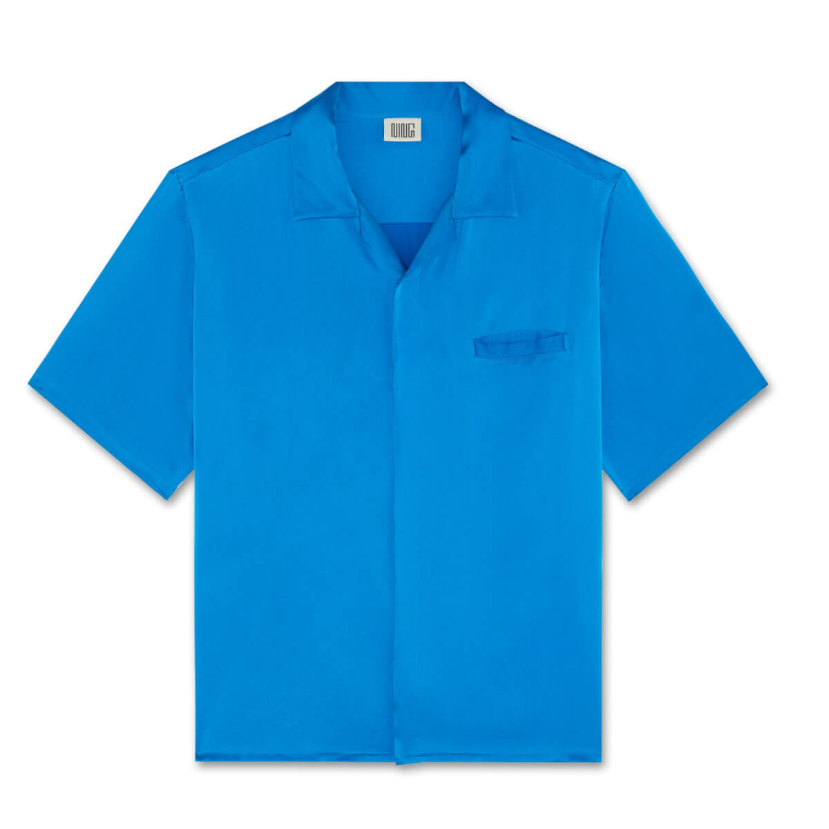 Men's Resort Mulberry Silk Shirt Blue Small Ning Dynasty