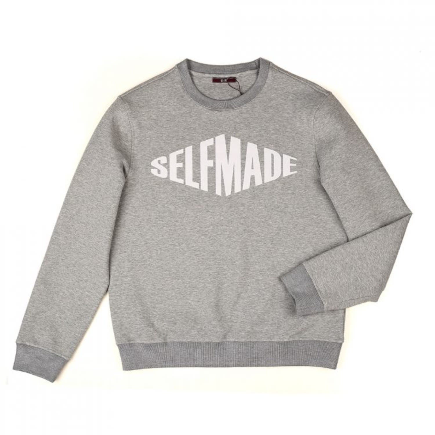 Men's Self Made Crew Neck Sweatshirt - Grey Medium DAVID WEJ