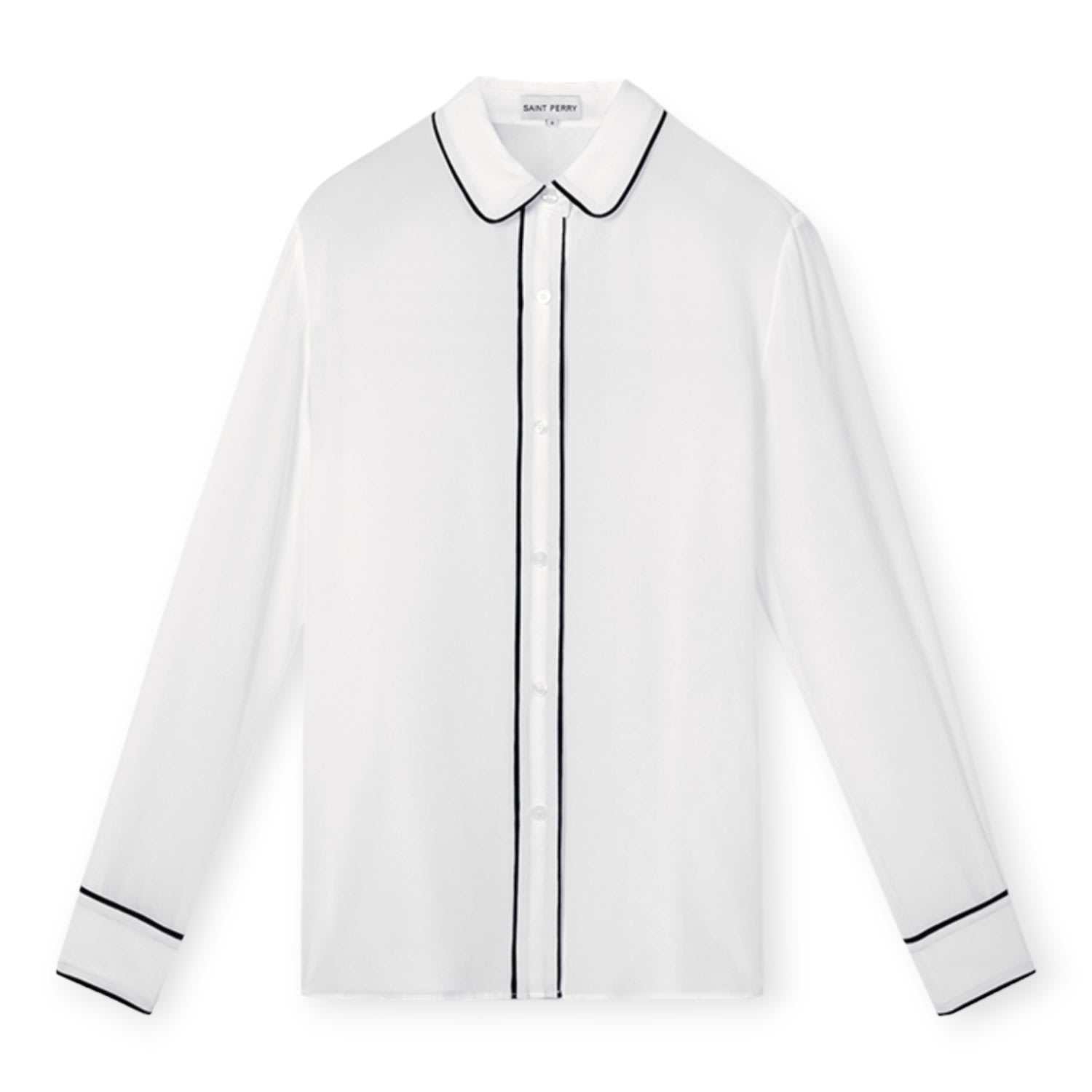 Men's Silk Shirt - White Small SAINT PERRY