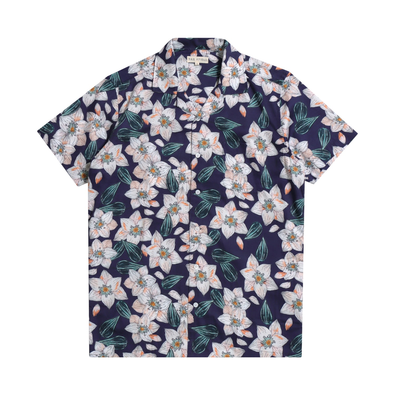Men's Stachio S/S Shirt - Keiter Floral - Navy Small Far Afield