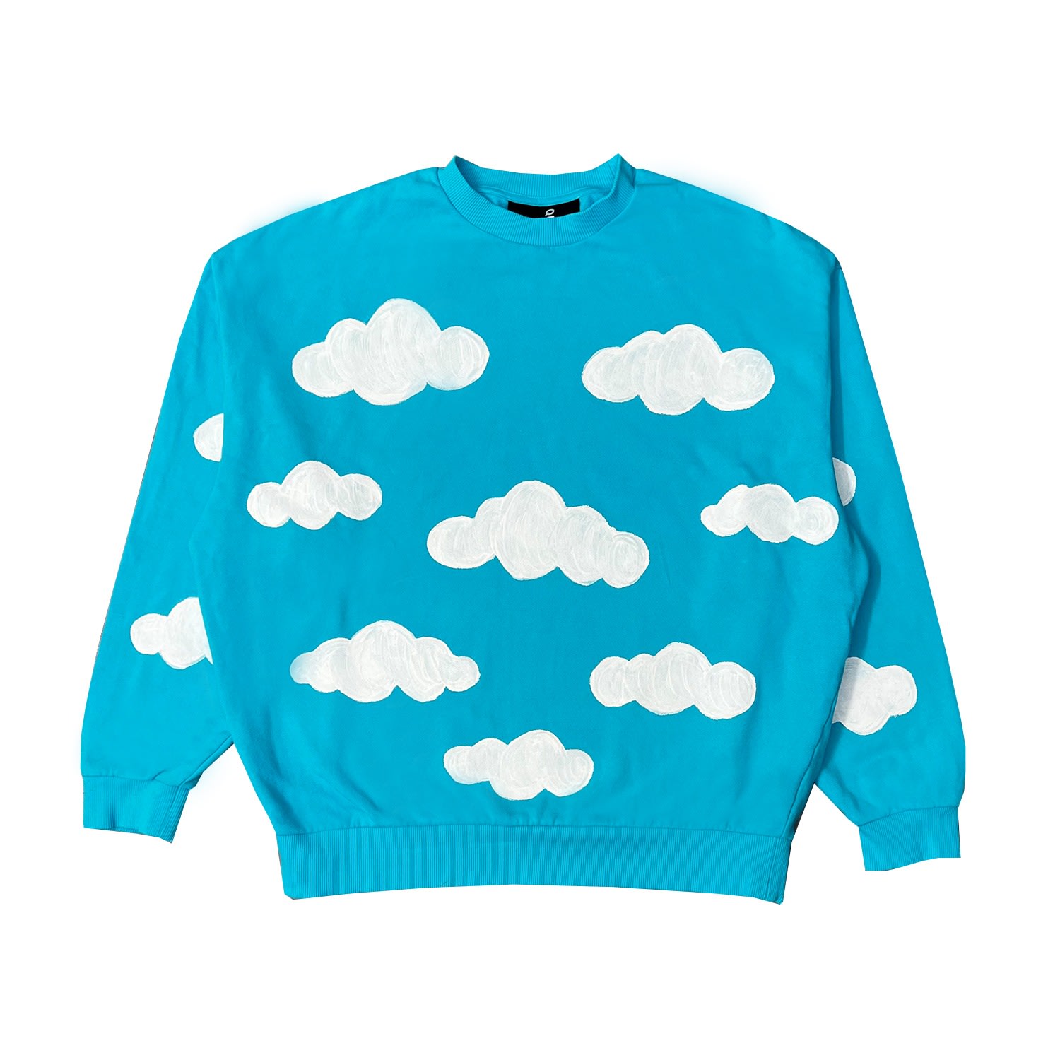 Men's White / Blue Blue Cloud Sweatshirt 4Xl Quillattire