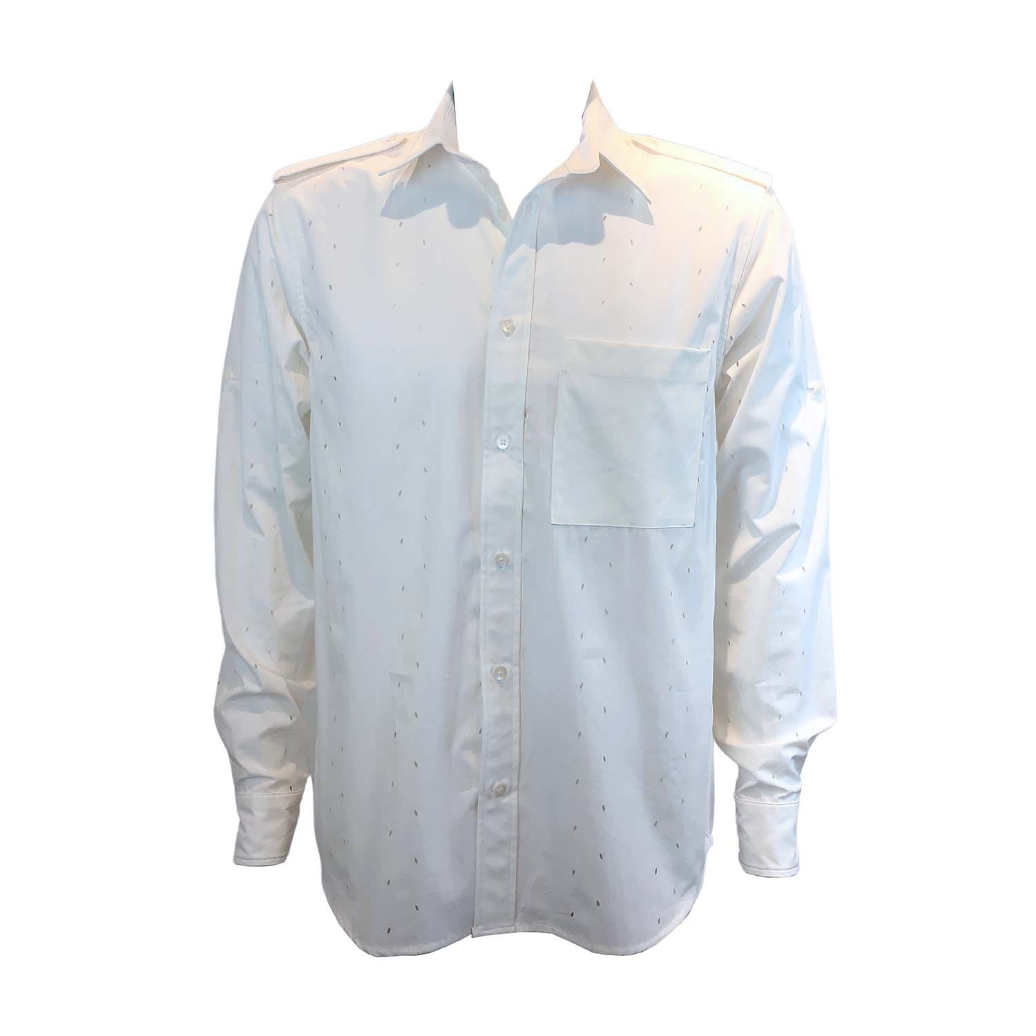 Men's White Leaf Long Sleeve Shirt Extra Small SNIDER