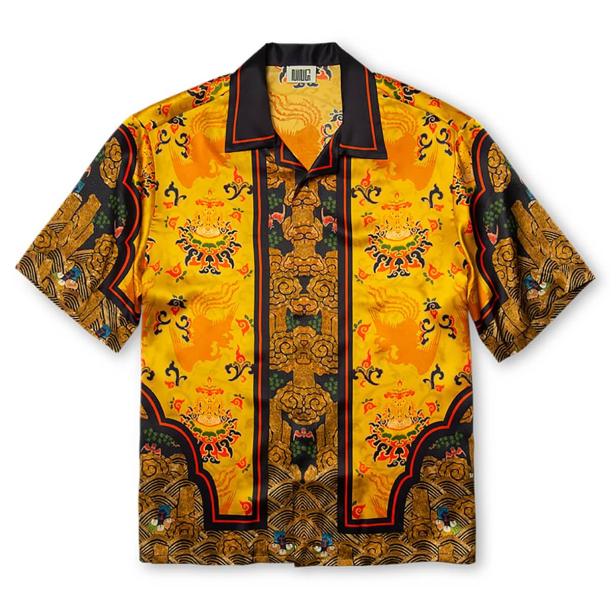 Men's Yellow / Orange Short-Sleeved Traditional Silk Shirt In Yellow Small Ning Dynasty