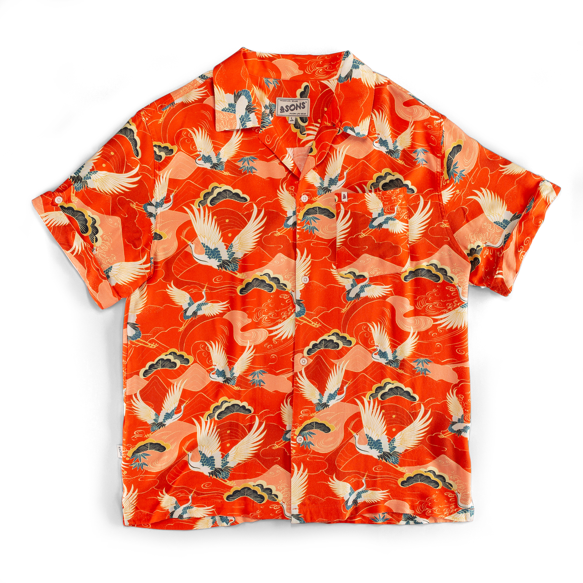 Men's &Sons Aloha Crane Club Shirt Small &SONS Trading Co