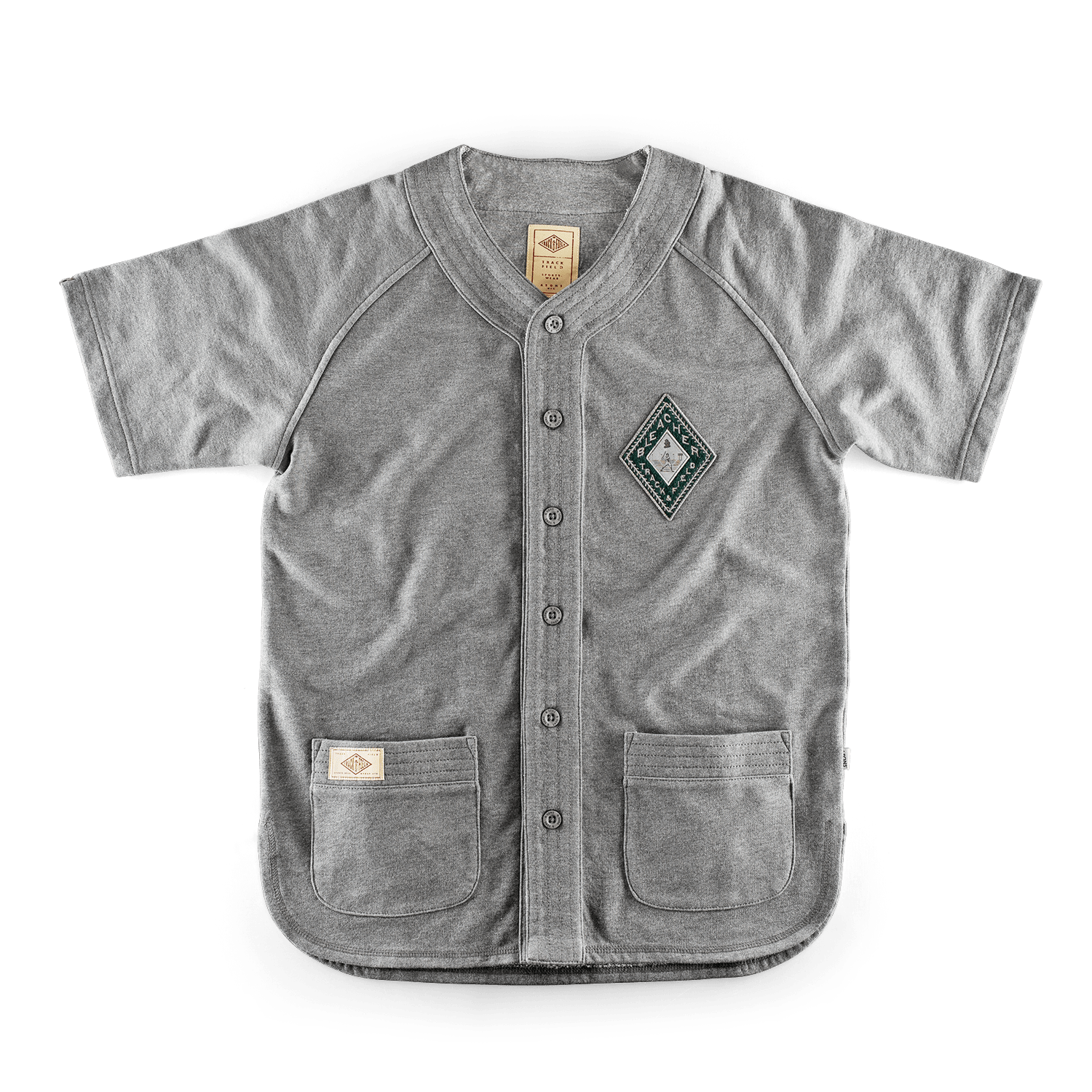 Men's &Sons Bleacher Baseball Shirt Grey Marl Small &SONS Trading Co