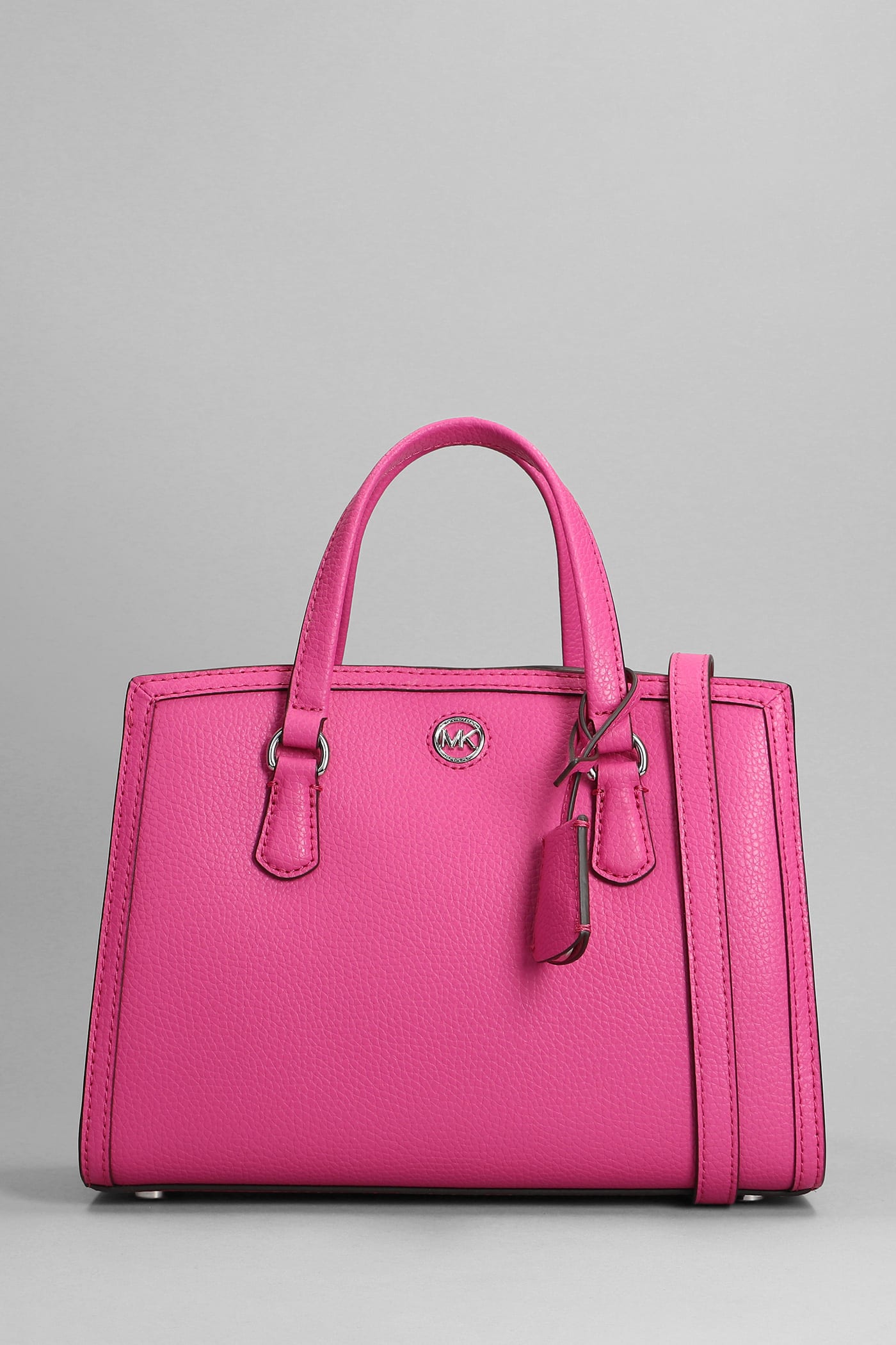 Michael Kors Chantal Hand Bag In Fuxia Leather