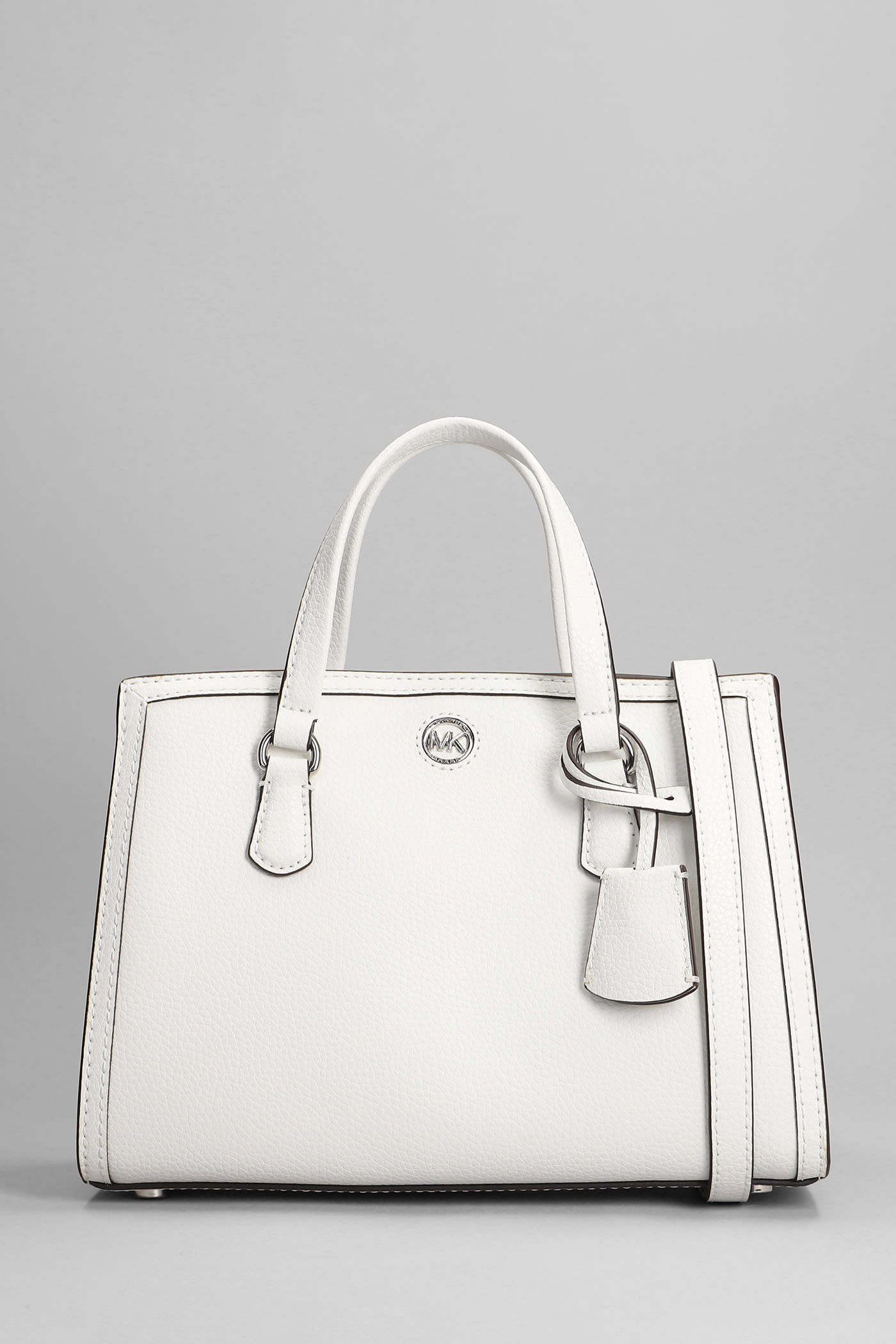 Michael Kors Chantal Hand Bag In White Leather