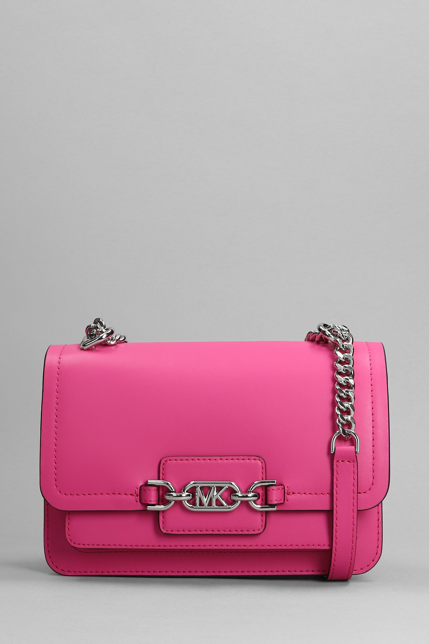 Michael Kors Heater Shoulder Bag In Fuxia Leather
