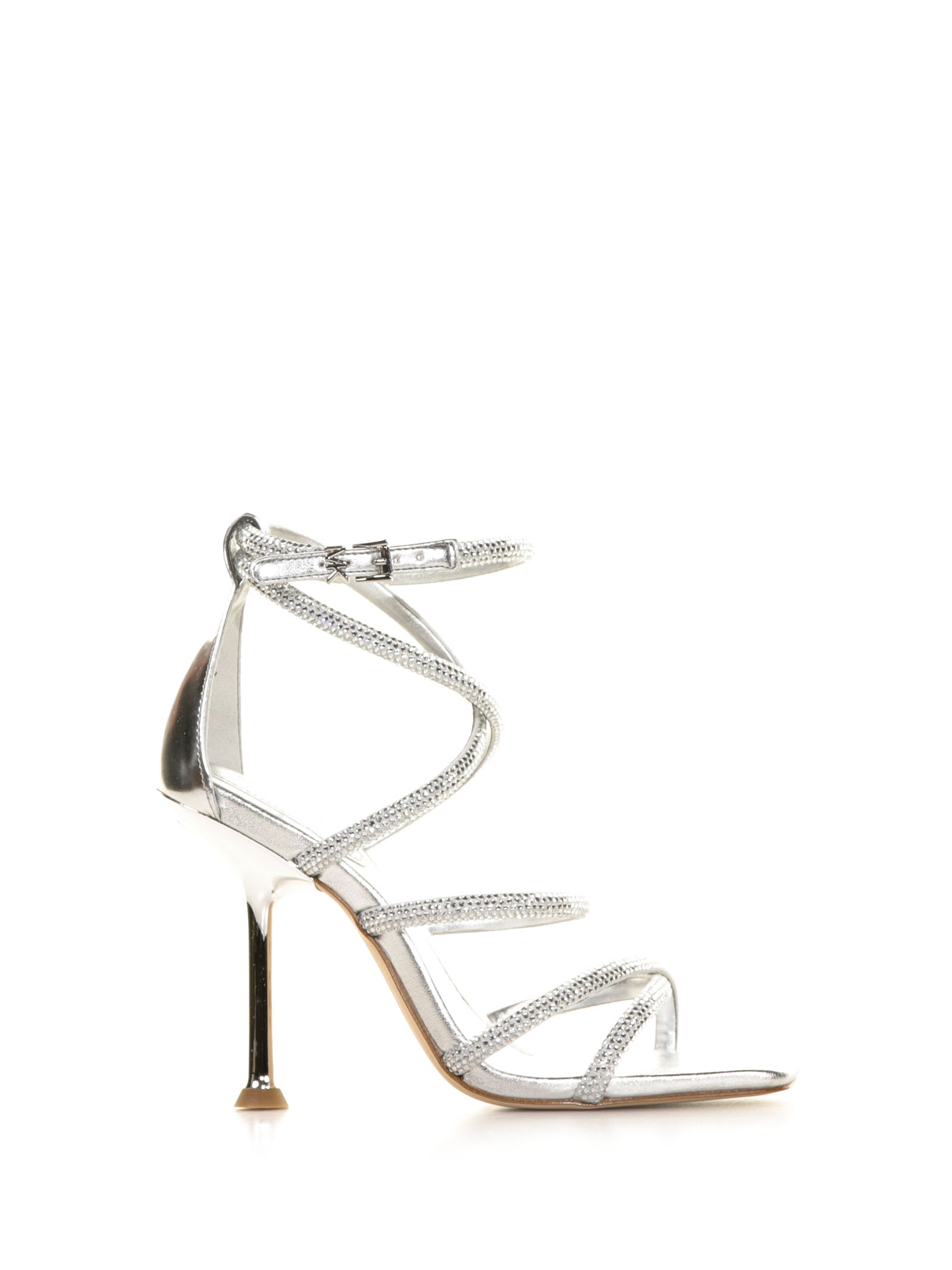 Michael Kors Leather Sandal With Glitter