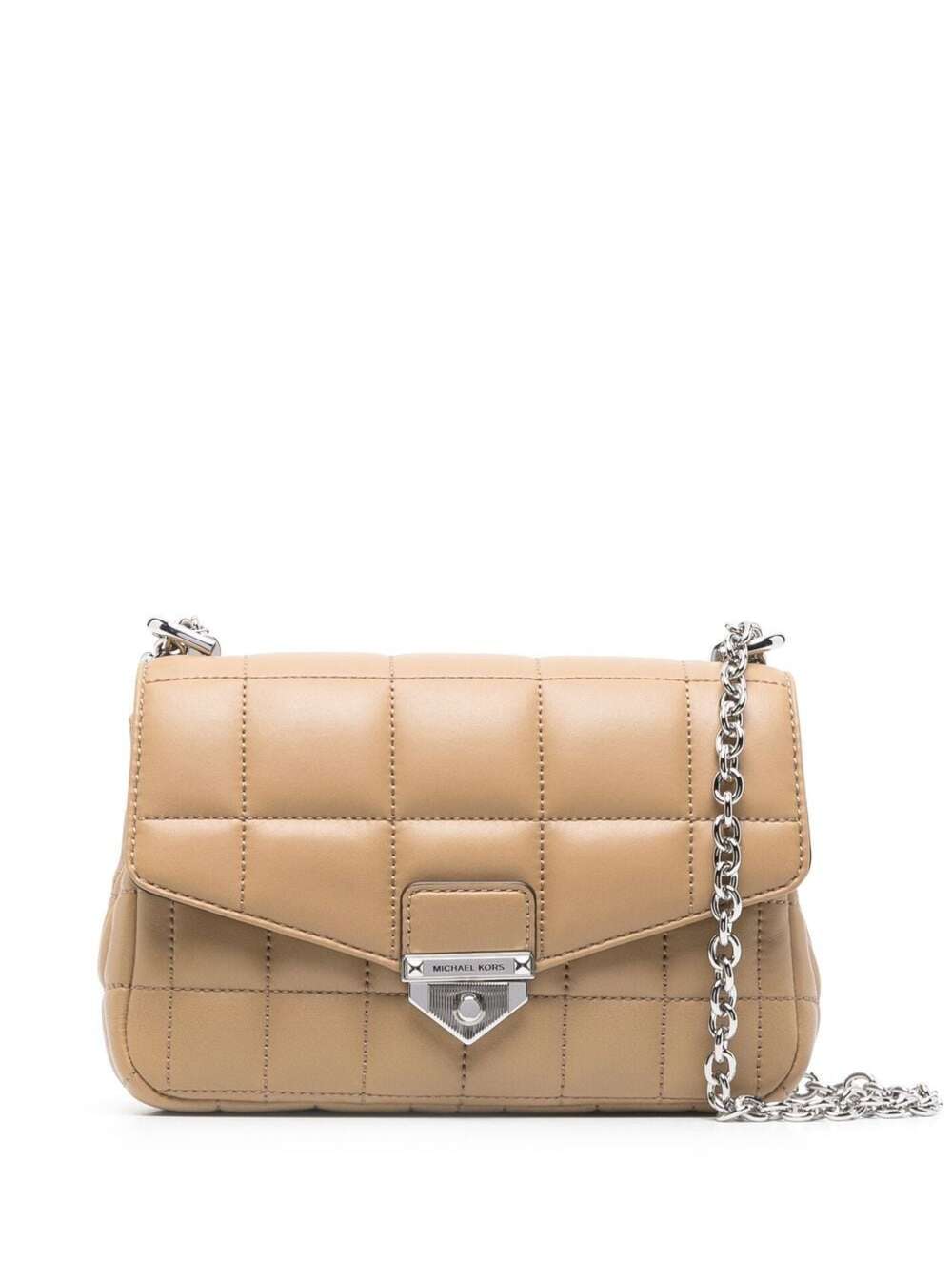 Michael Michael Kors Beige Soho Quilted Shoulder Bag In Leather Woman
