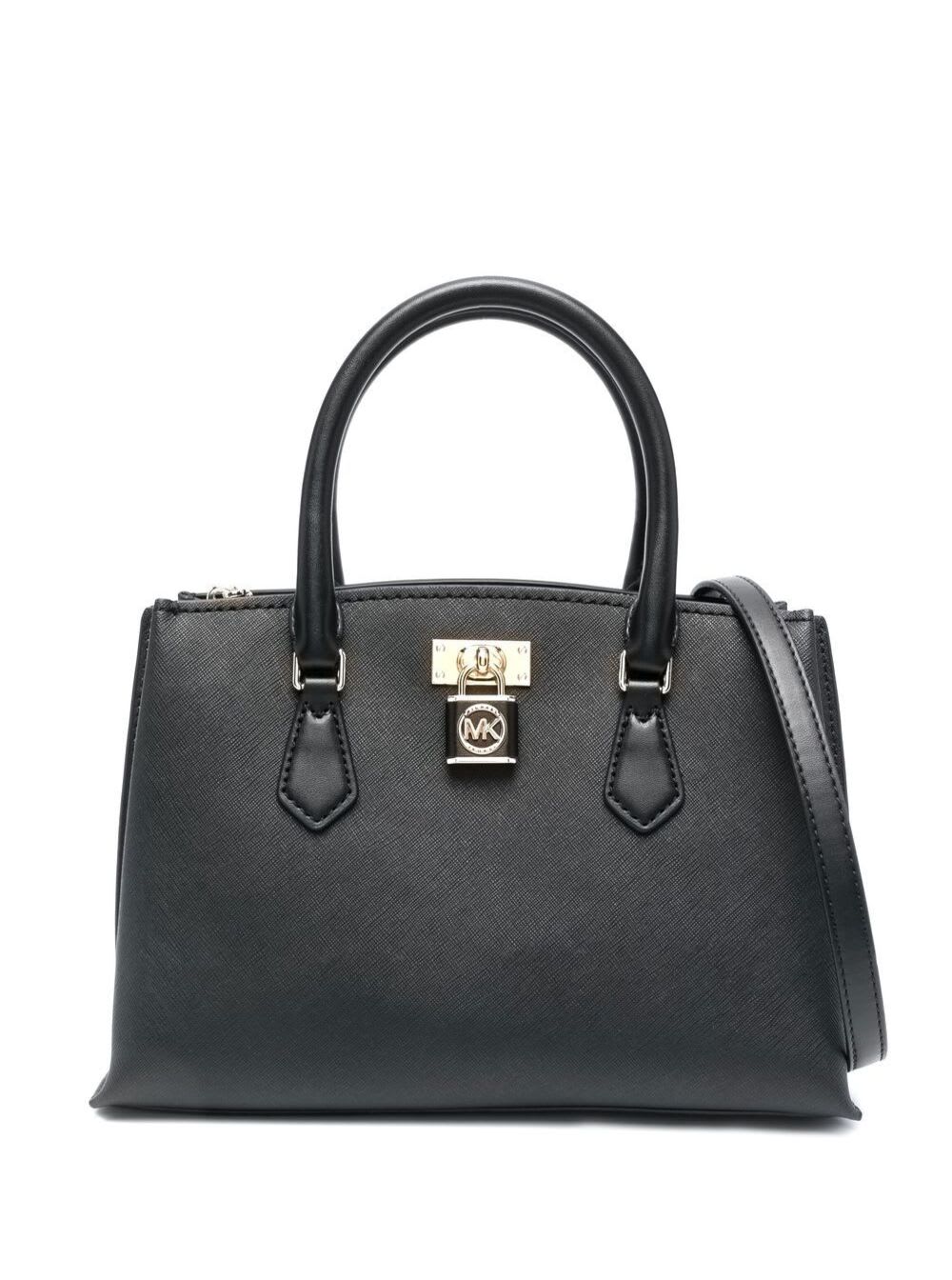 Michael Michael Kors Black Ruby Tote Bag With Lock Detailing In Leather Woman