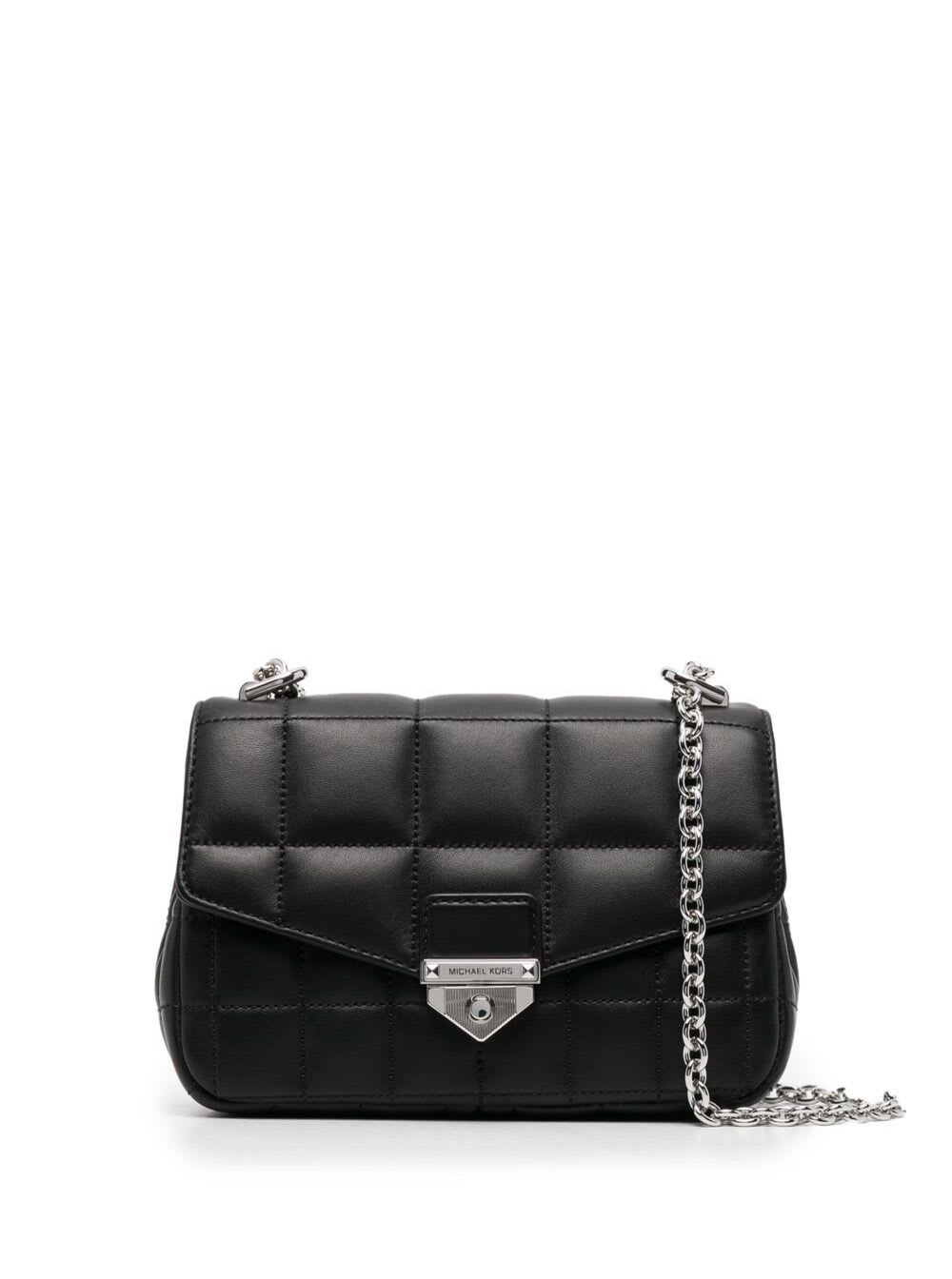 Michael Michael Kors Black Soho Quilted Shoulder Bag In Leather Woman