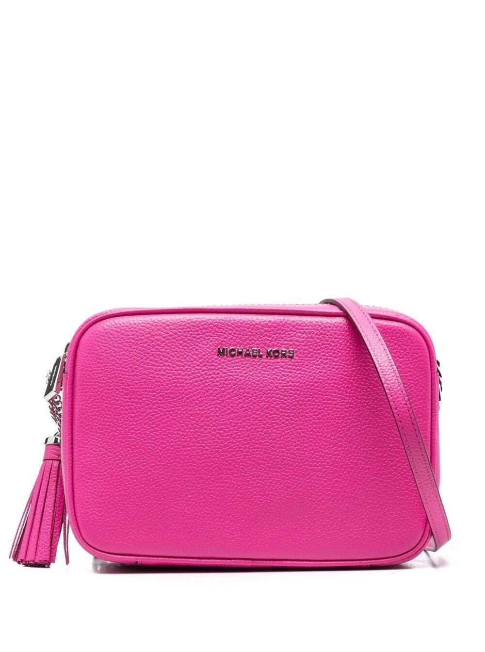 Michael Michael Kors Fuchsia Pink Jet Set Crossbody Bag In Leather Woman