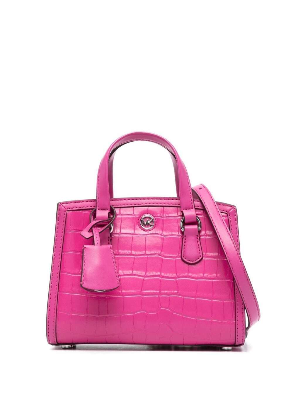 Michael Michael Kors Mini Fuchsia Pink Chantal Tote Bag Coroco Effect In Cow Leather Woman