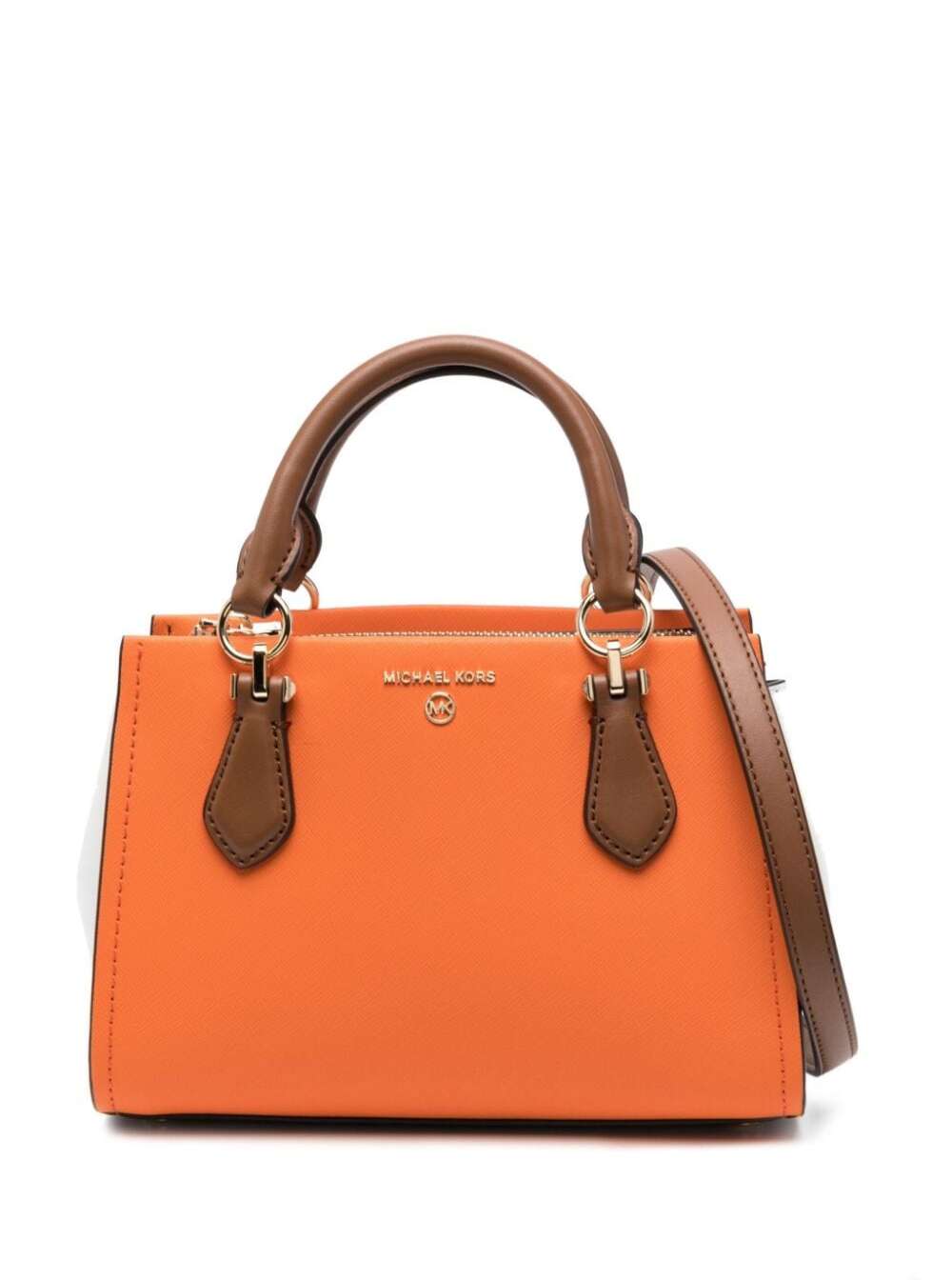 Michael Michael Kors Orange Marylin Small Tote Bag In Leather Woman