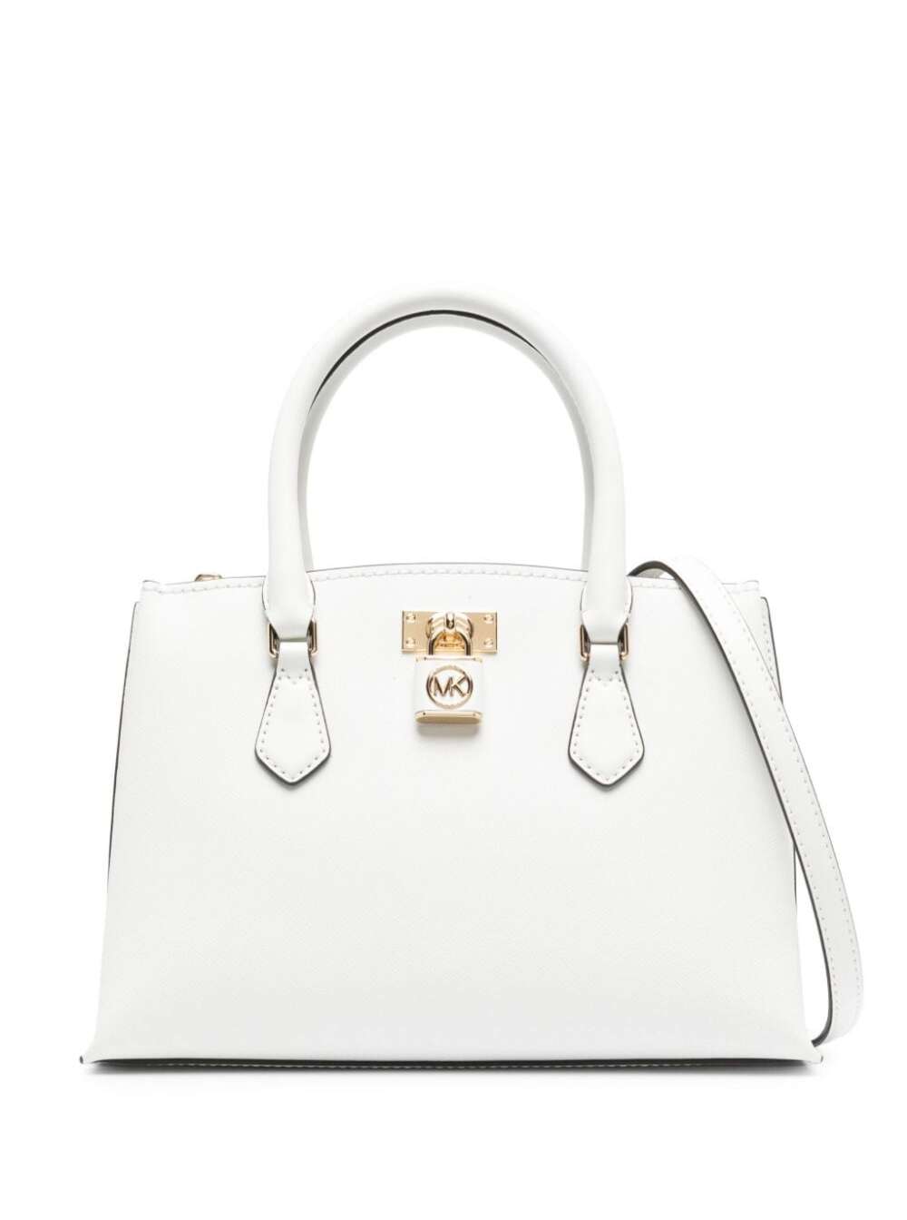 Michael Michael Kors White Ruby Tote Bag With Lock Detailing In Saffiano Leather Woman