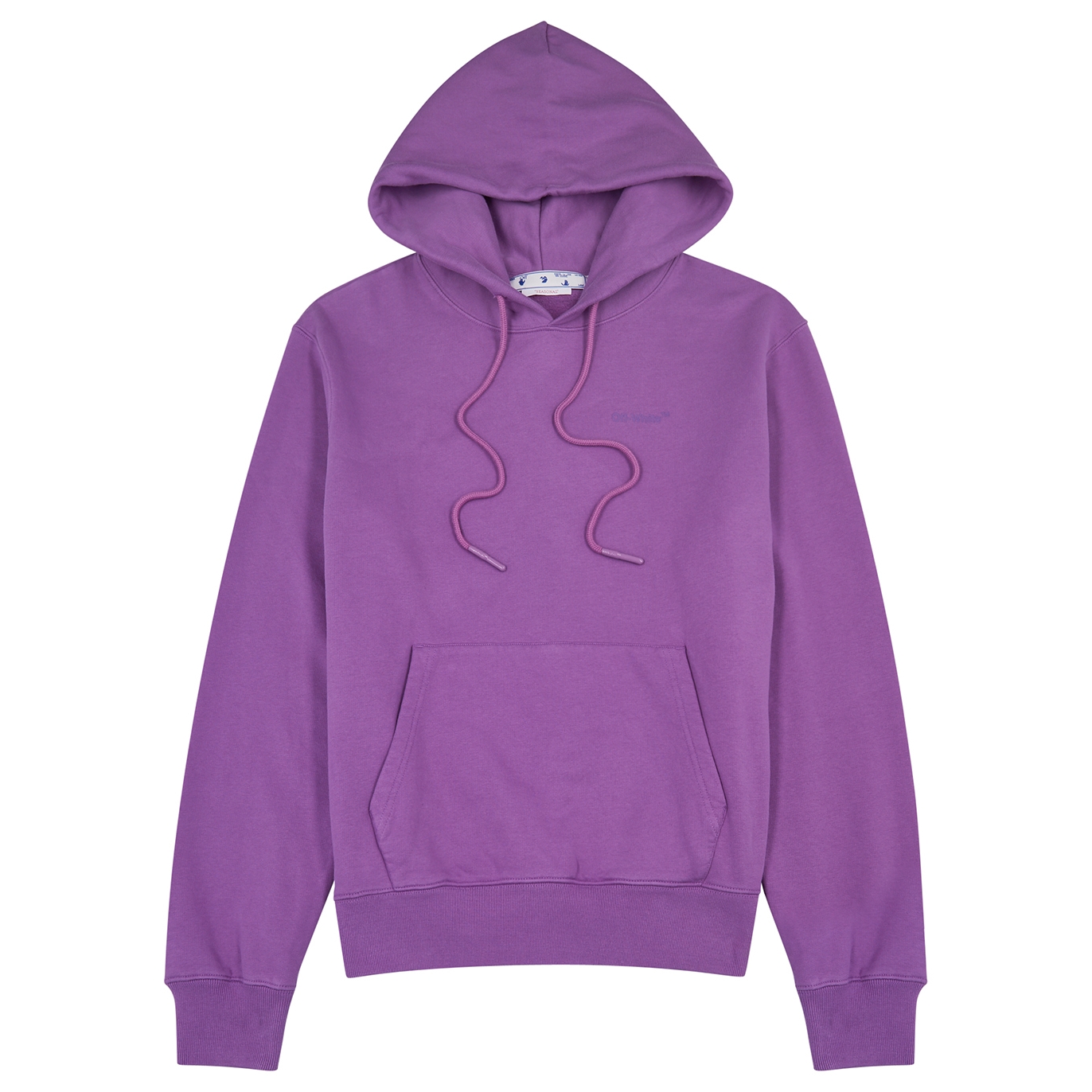 Off-White Diag Tab Hooded Cotton Sweatshirt - Purple - XL
