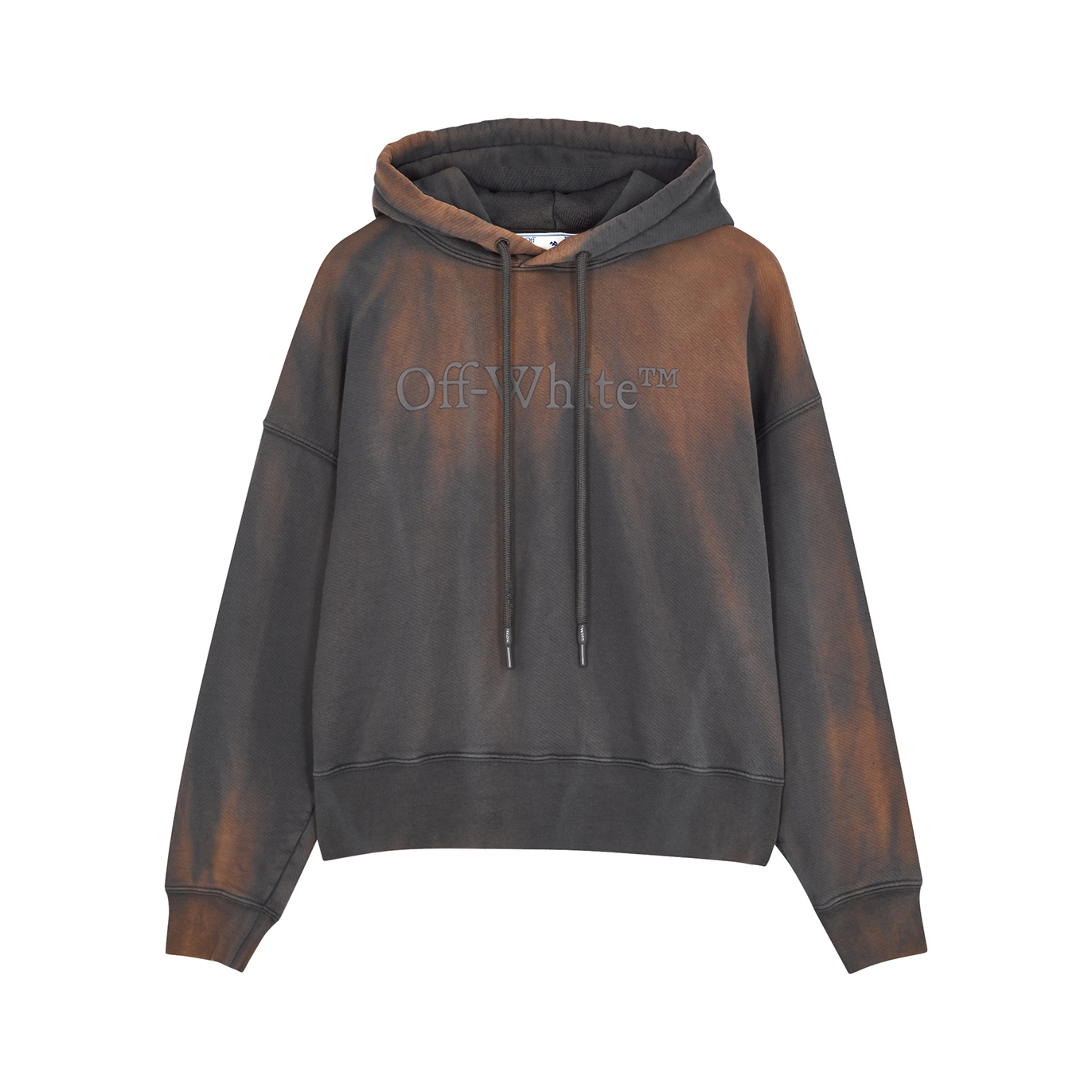 Off-White Laundry Hooded Bleached Cotton Sweatshirt - Brown - L