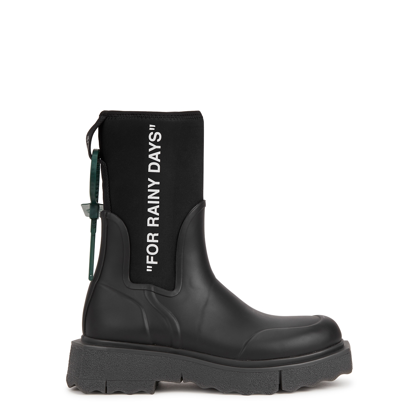 Off-White Printed Neoprene And Rubber Ankle Boots - Black - 4
