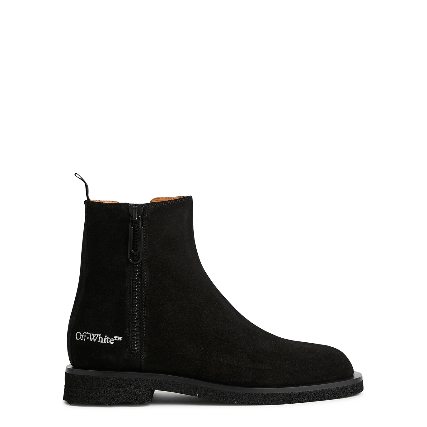 Off-White Suede Ankle Boots - Black - 10