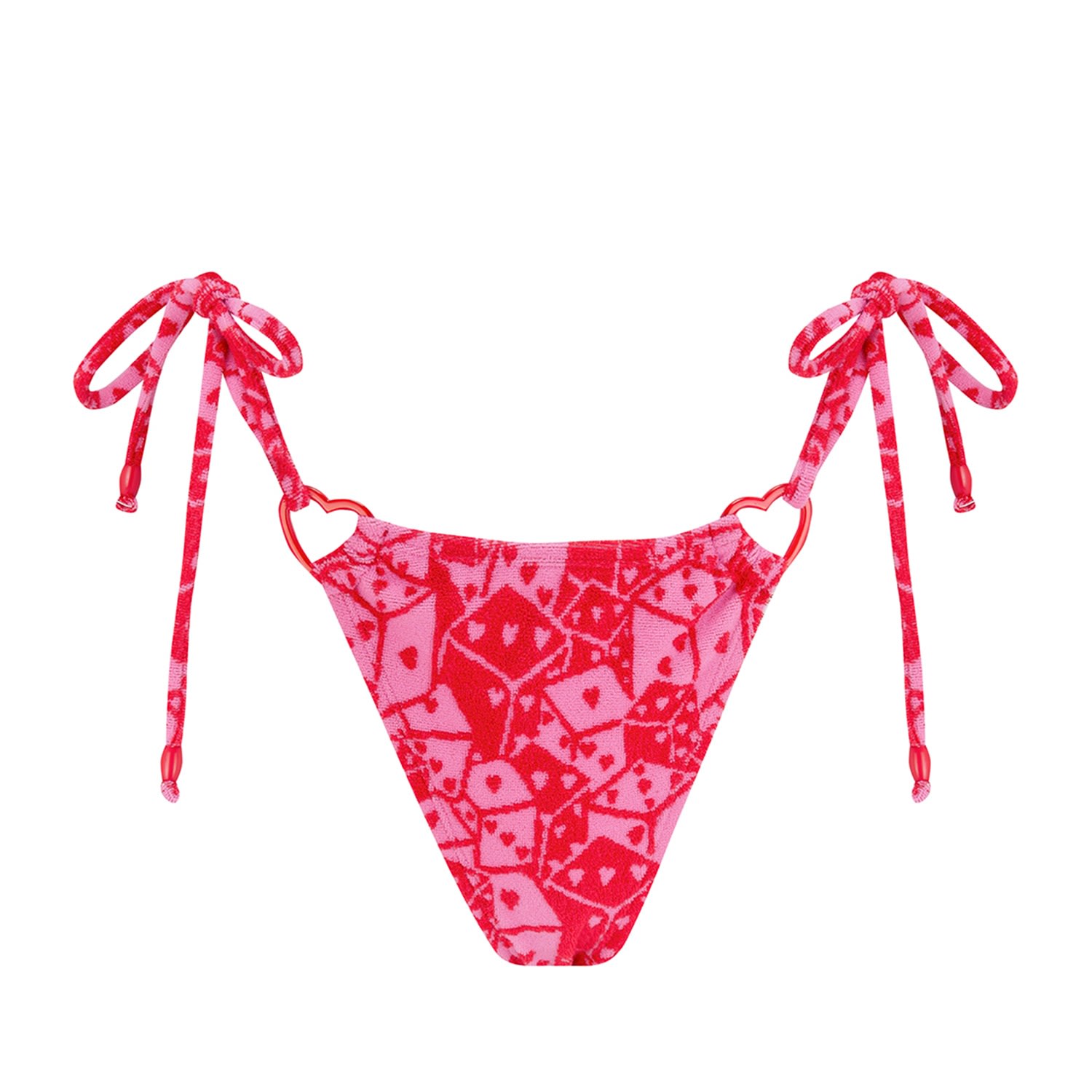 Pink / Purple / Red Lady Luck Towelling Bikini Bottoms Extra Small Easy Tiger