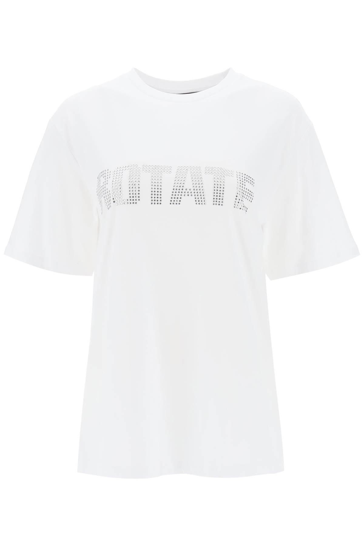 ROTATE CREW-NECK T-SHIRT WITH CRYSTAL LOGO