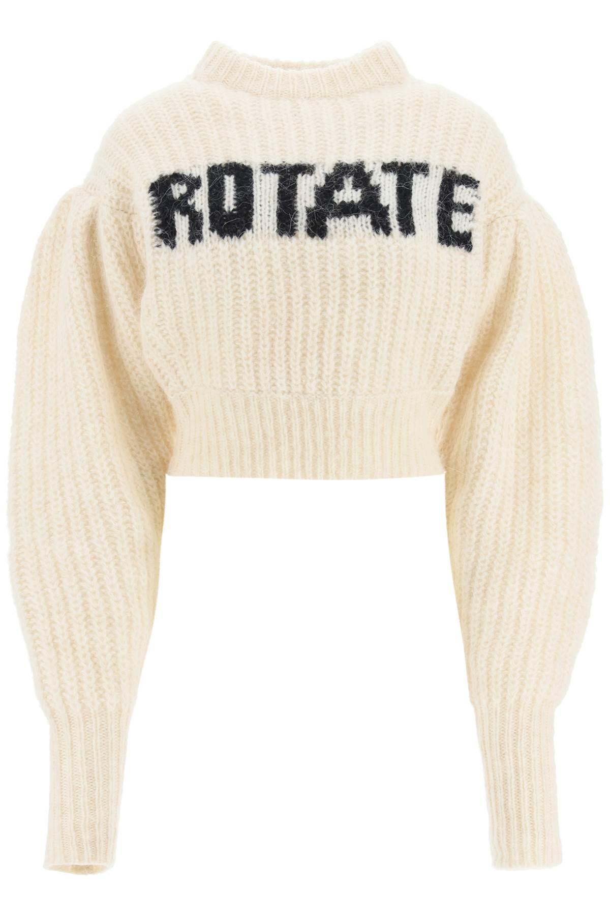 ROTATE WOOL AND ALPACA SWEATER WITH LOGO