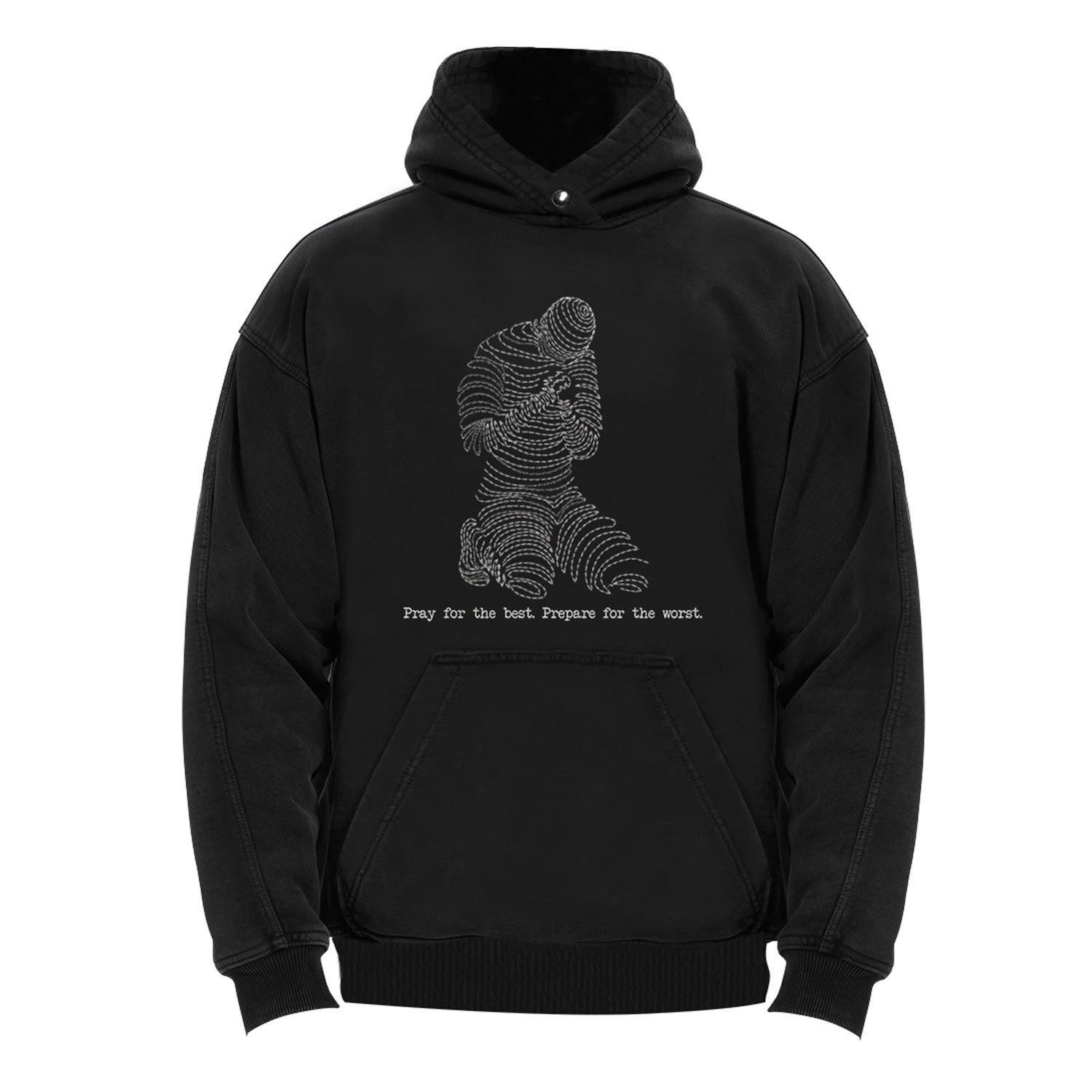 Resilience Embroidered Men's Black Hoodie Small Hamza