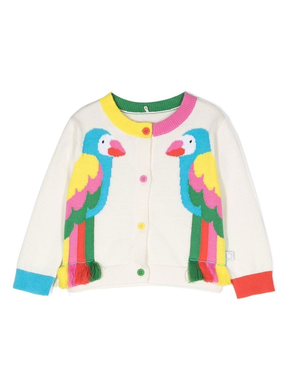 Stella Mc Cartney Kids patterned intarsia-knit cotton jacket