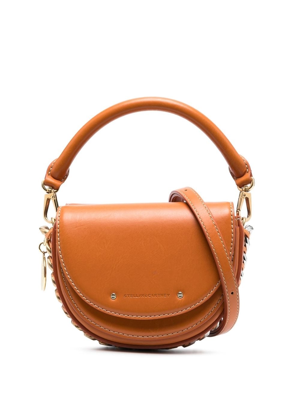 Stella McCartney Frayme chain-detail shoulder bag - Orange